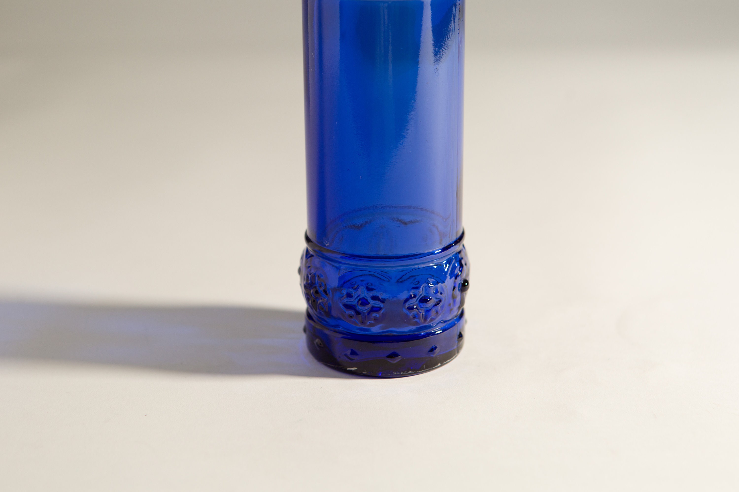 Vintage Glass Bottle Cobalt Blue Liquor or Wine Bottle Boho Modern