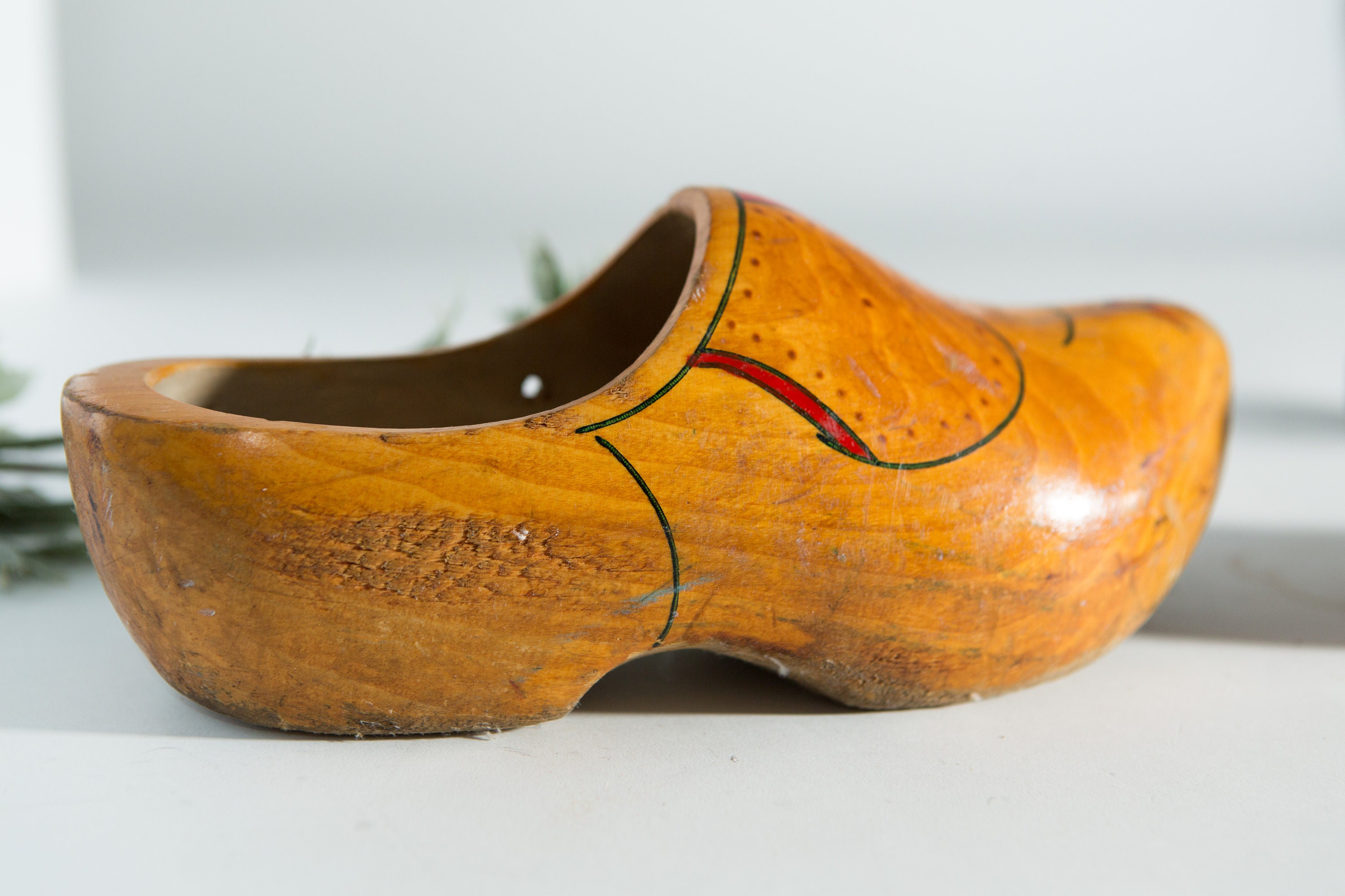 Vintage Wood Shoes - Dutch Wooden Clogs - Wood Plant Display - Wooden ...