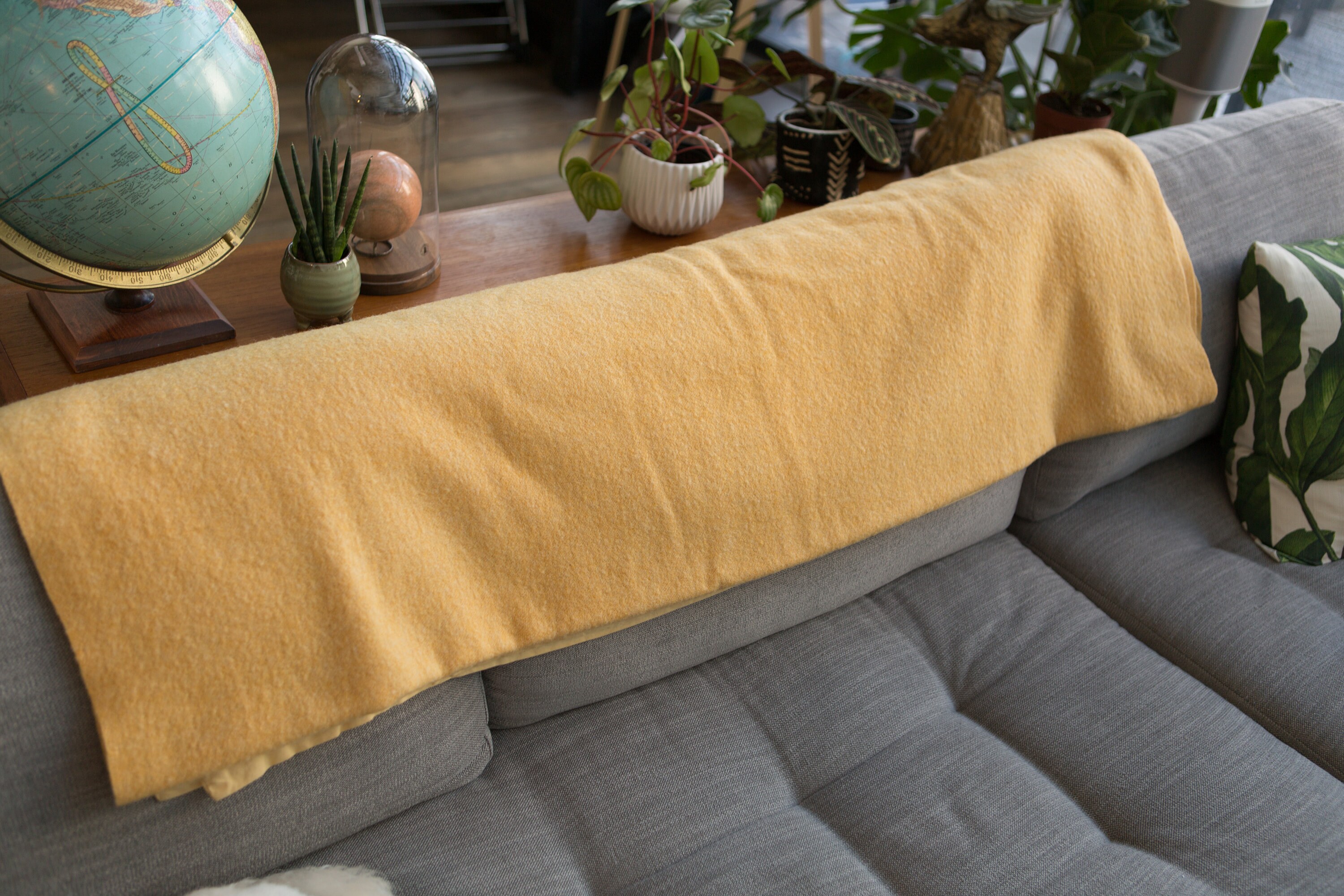 Yellow Wool Blanket Vintage Saffron Yellow Eatons Wool Blanket