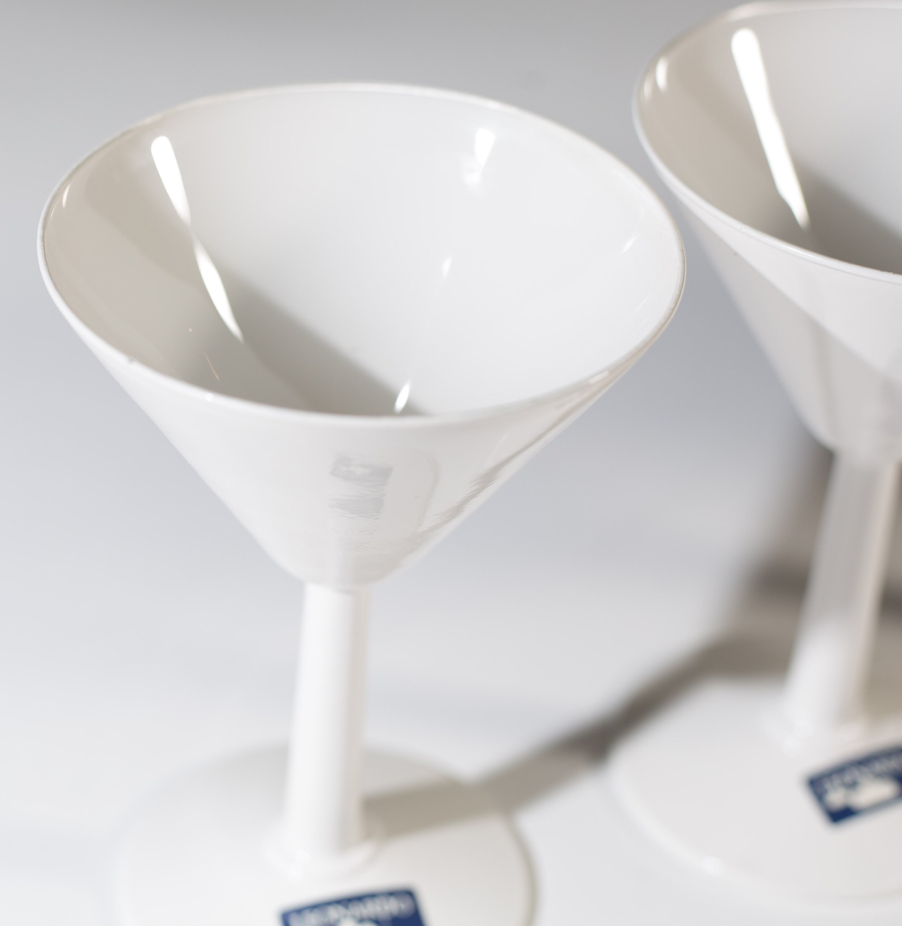 white martini glasses