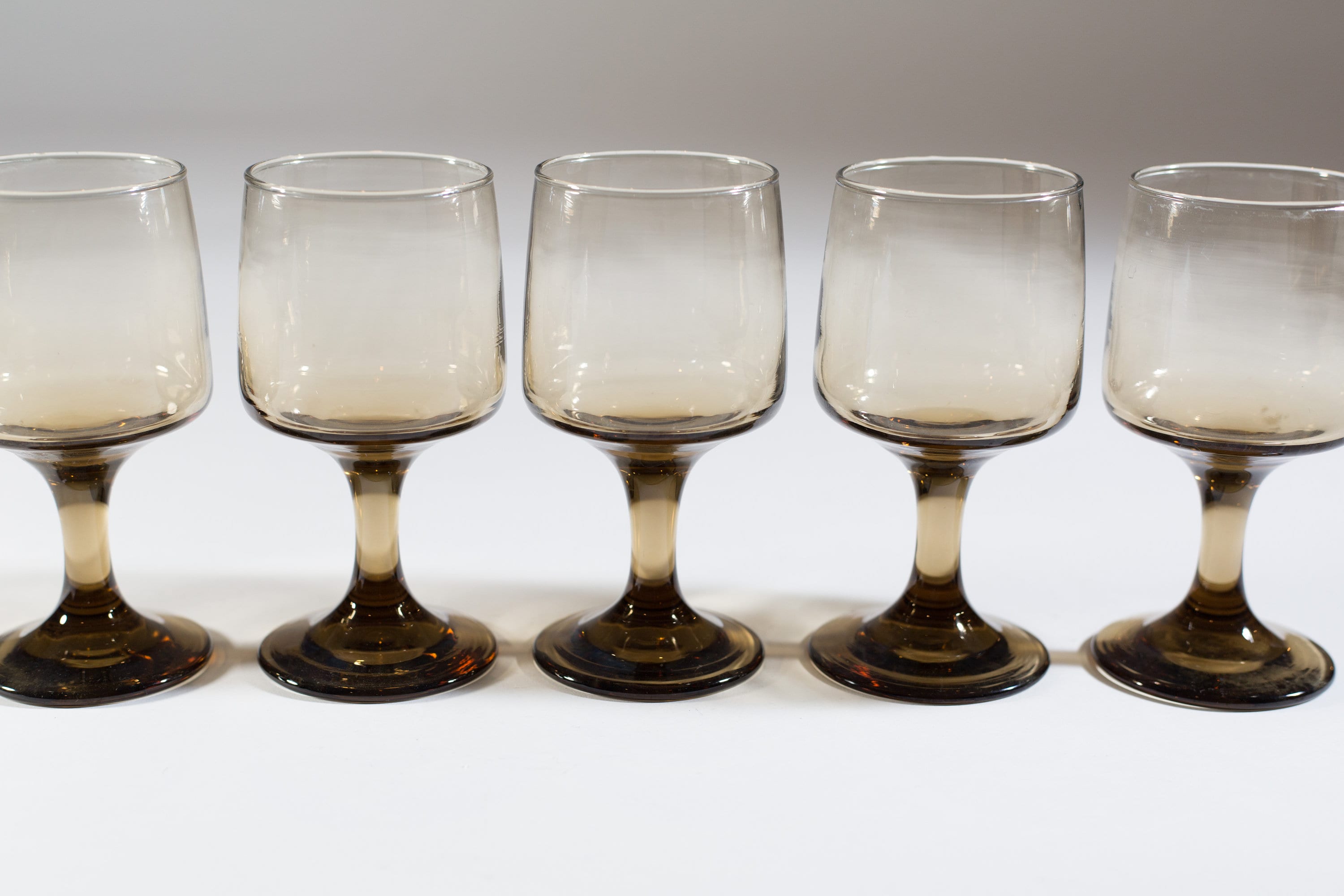 Brown Glass Wine Glasses Texacok Safeedge Renaissance Goblets