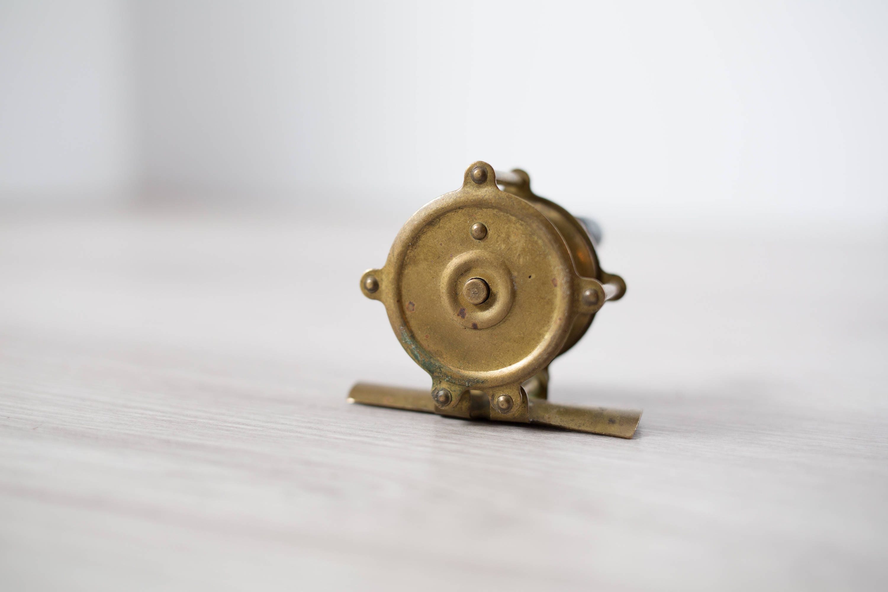 Small Vintage Brass Fishing Reel