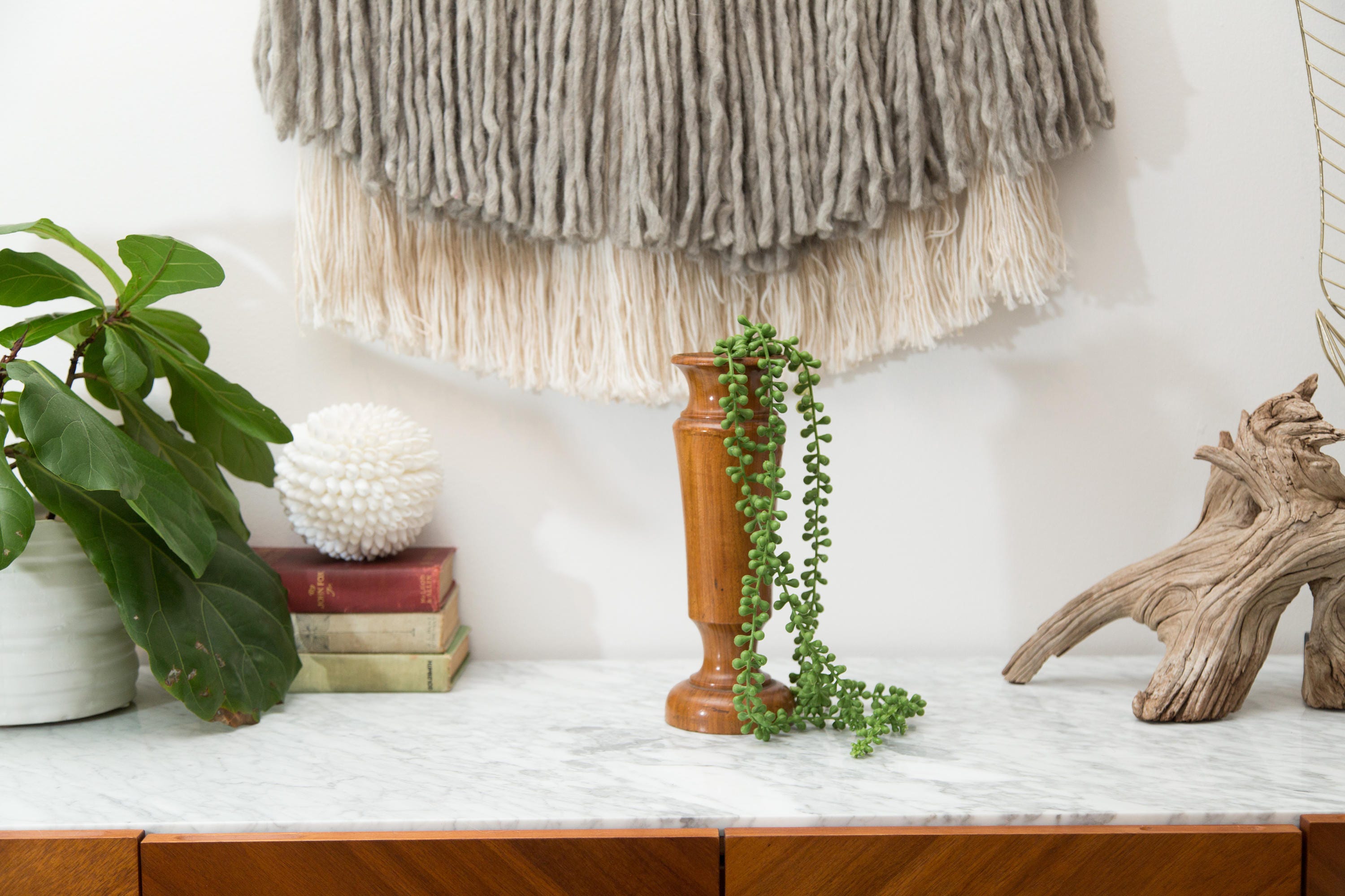 Vintage Wood Vase Mid Century Modern Primitive Flower Vase Solid