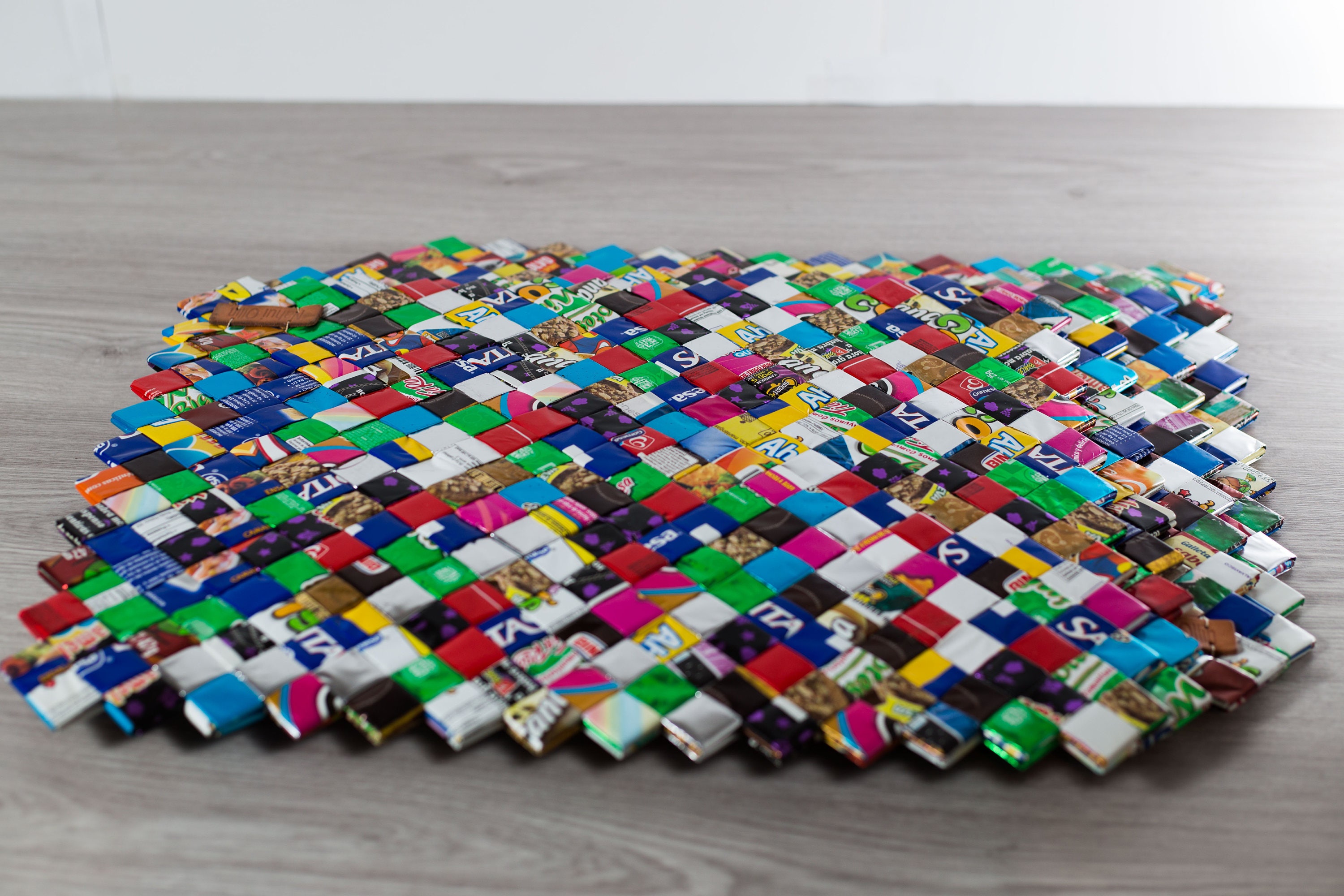 Recycled Placemats / Set of 4 Handmade Plastic Placemats / Paper Chip