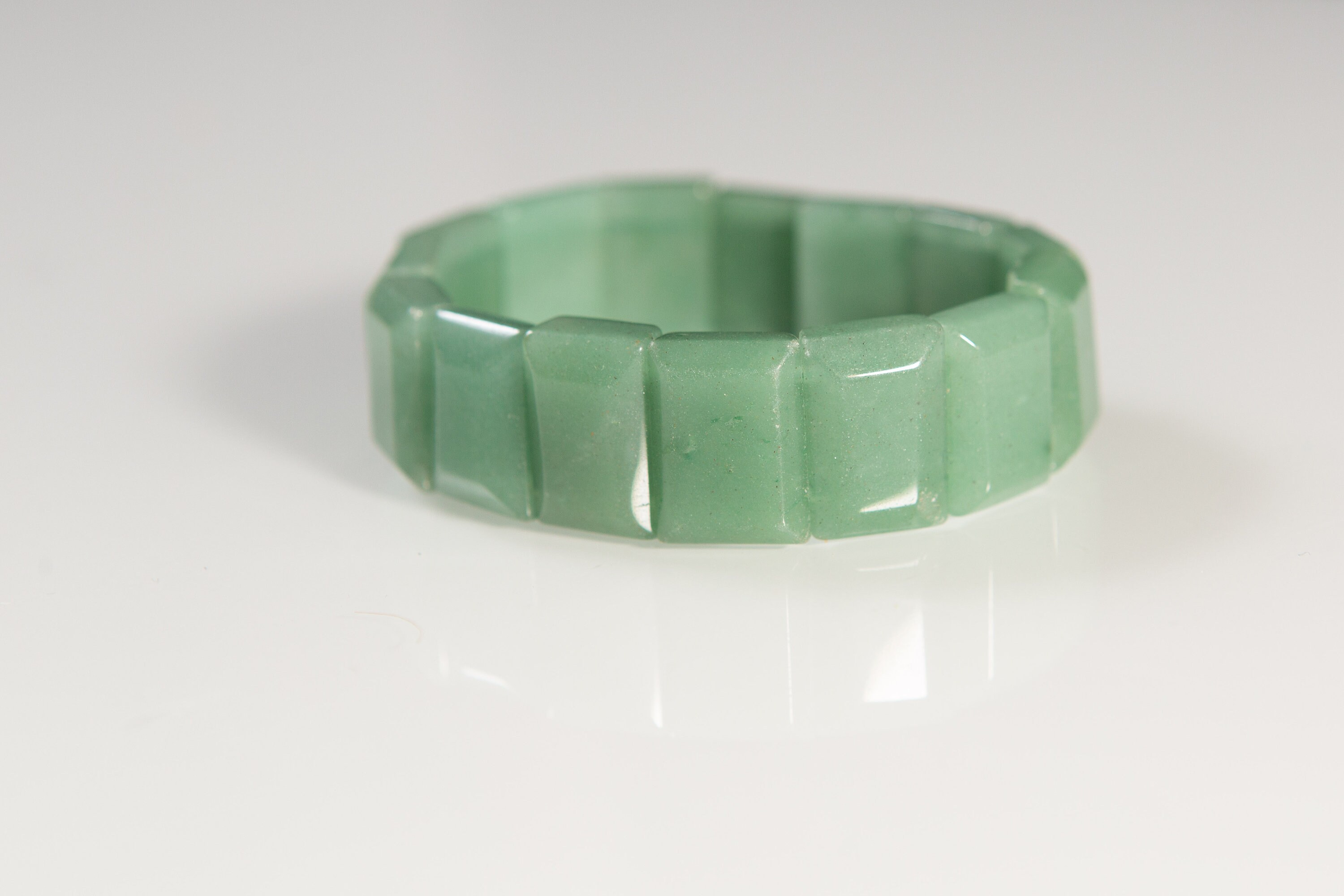 Jade Gemstone Beaded Bracelet Boho Modern Semiprecious Healing