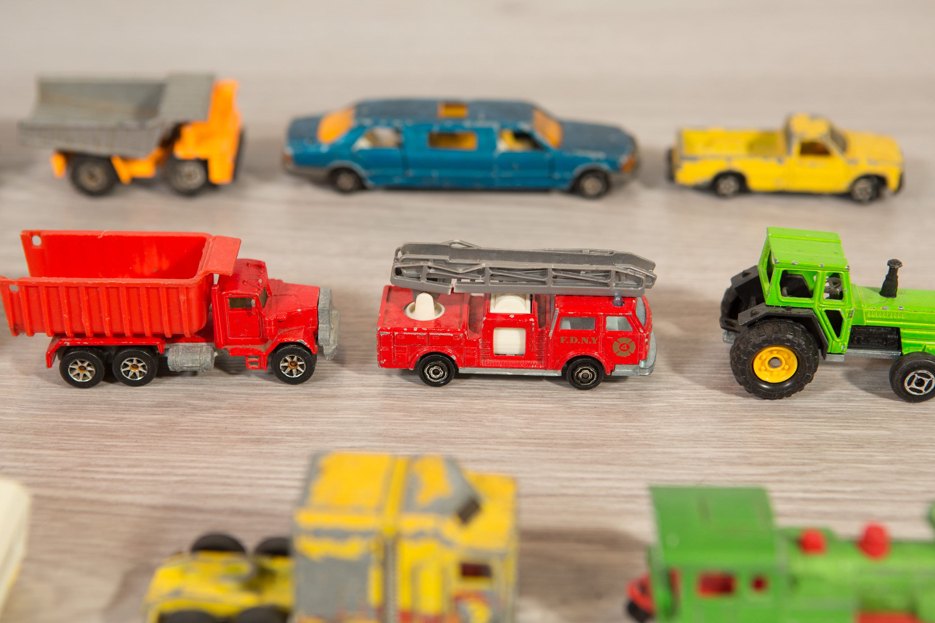 17 Vintage Metal Truck Toys Small Collectible Metal Child's Cars / Toys