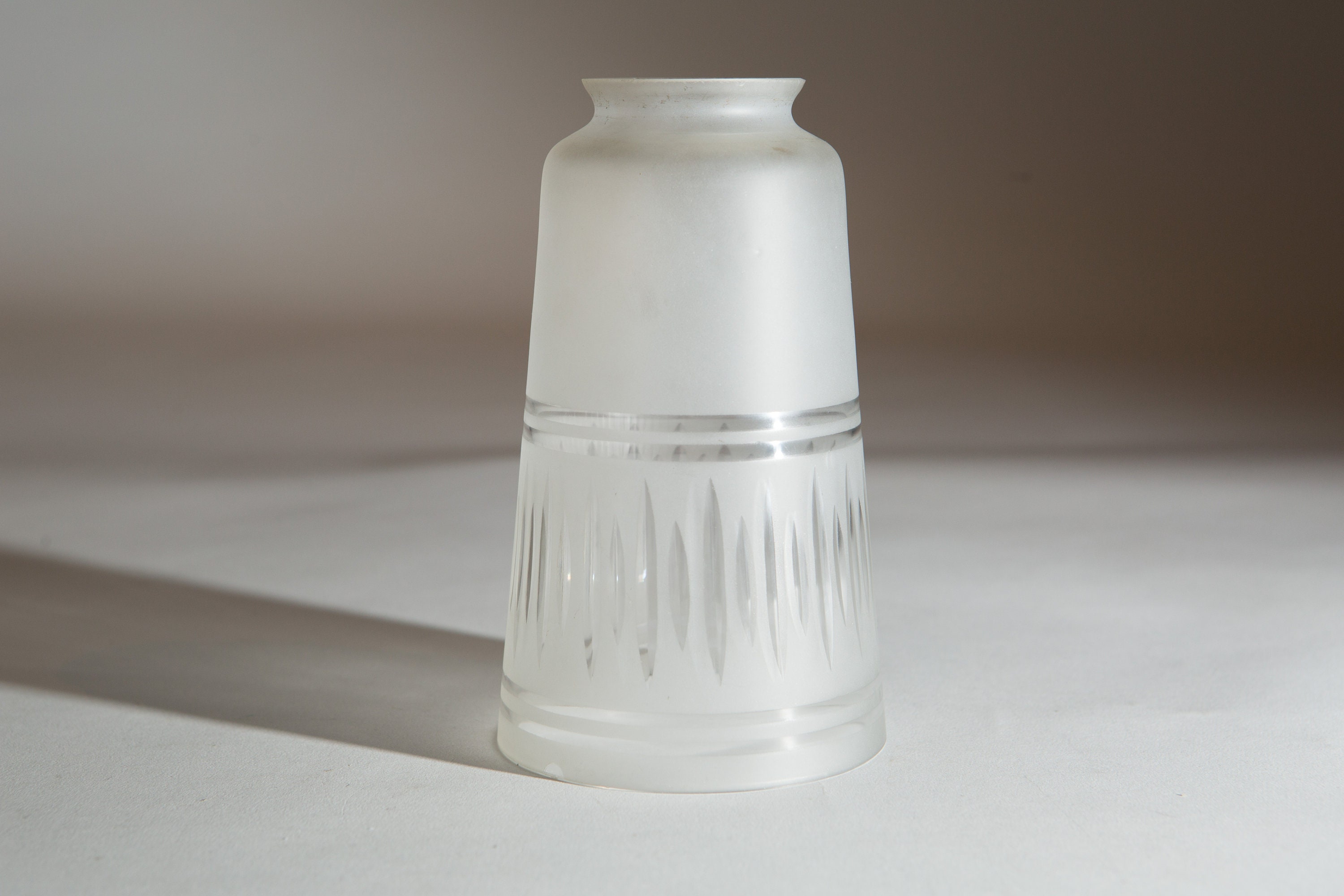 Small Glass Shade with Etched Motifs hand blown Glass Pendant