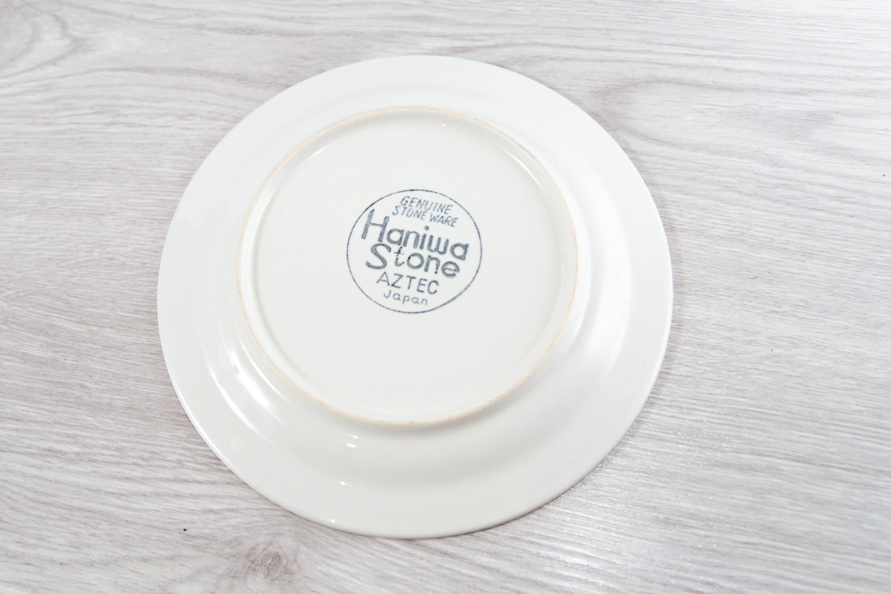 6 Vintage Side Plates / Aztec Haniwa Stone Genuine Stoneware / Made in