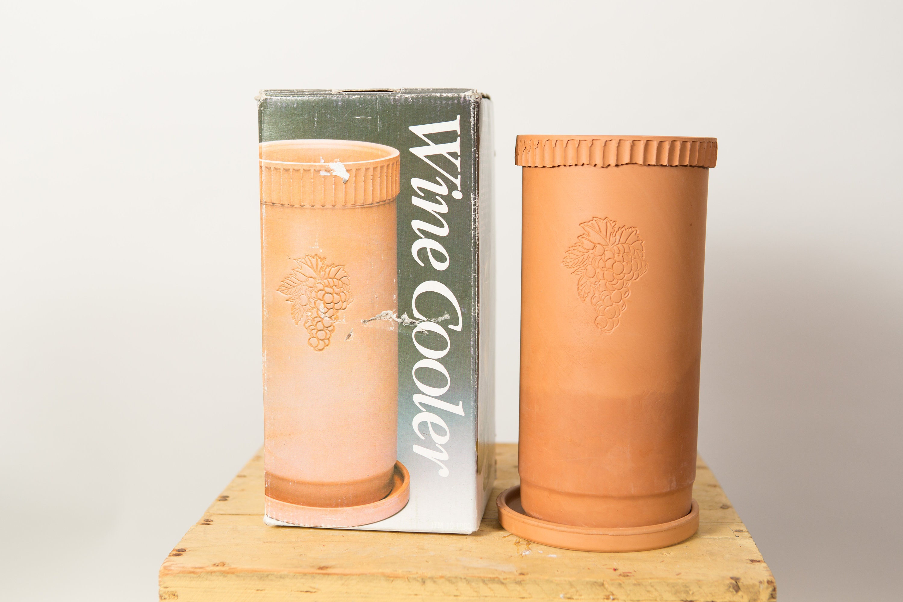 Vintage Wine Cooler Terra Cotta Clay Pot Wine Chiller Tuscany Italian Style Wine Bottle