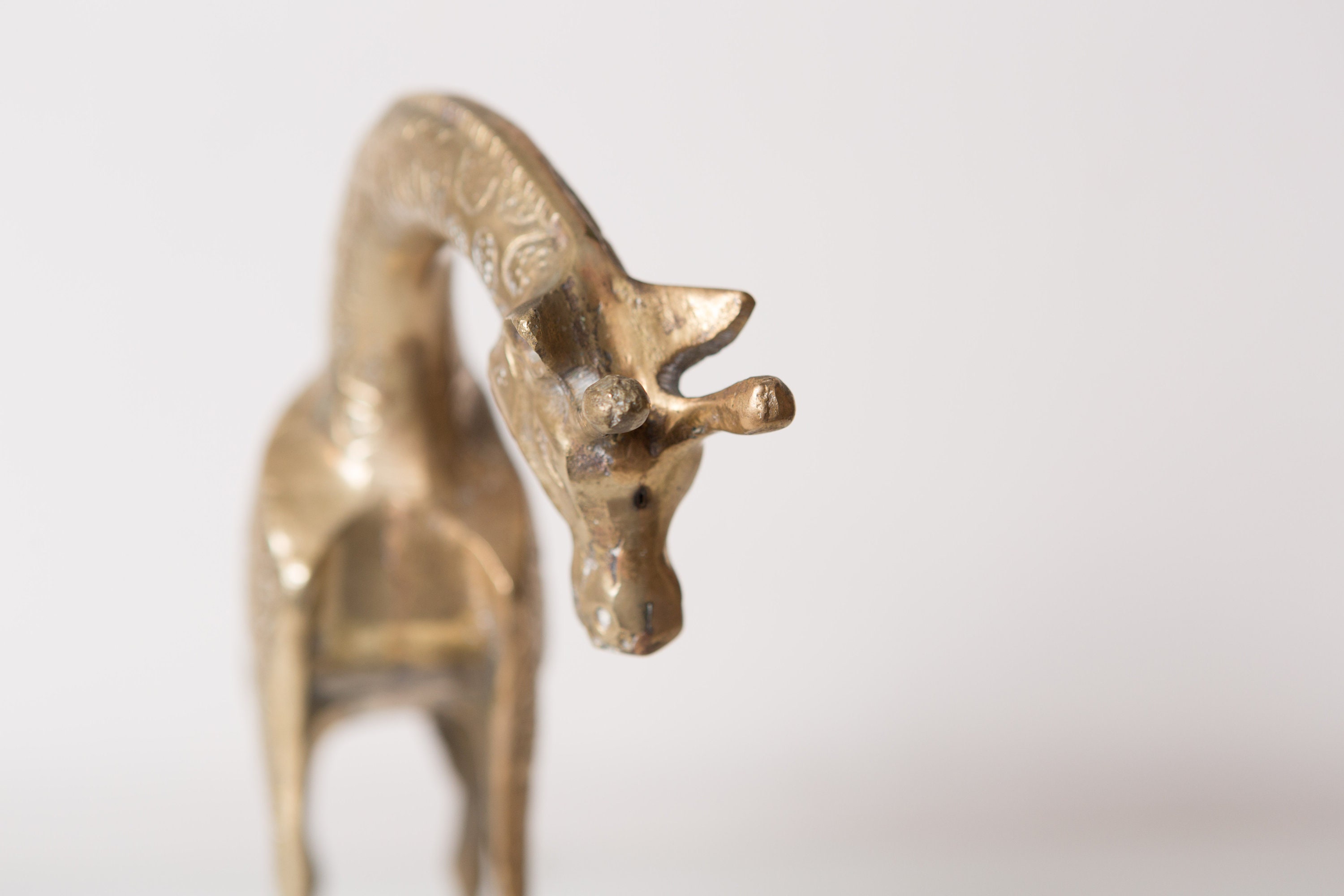 Vintage Brass Giraffe Gold Colored African Safari Animal Home