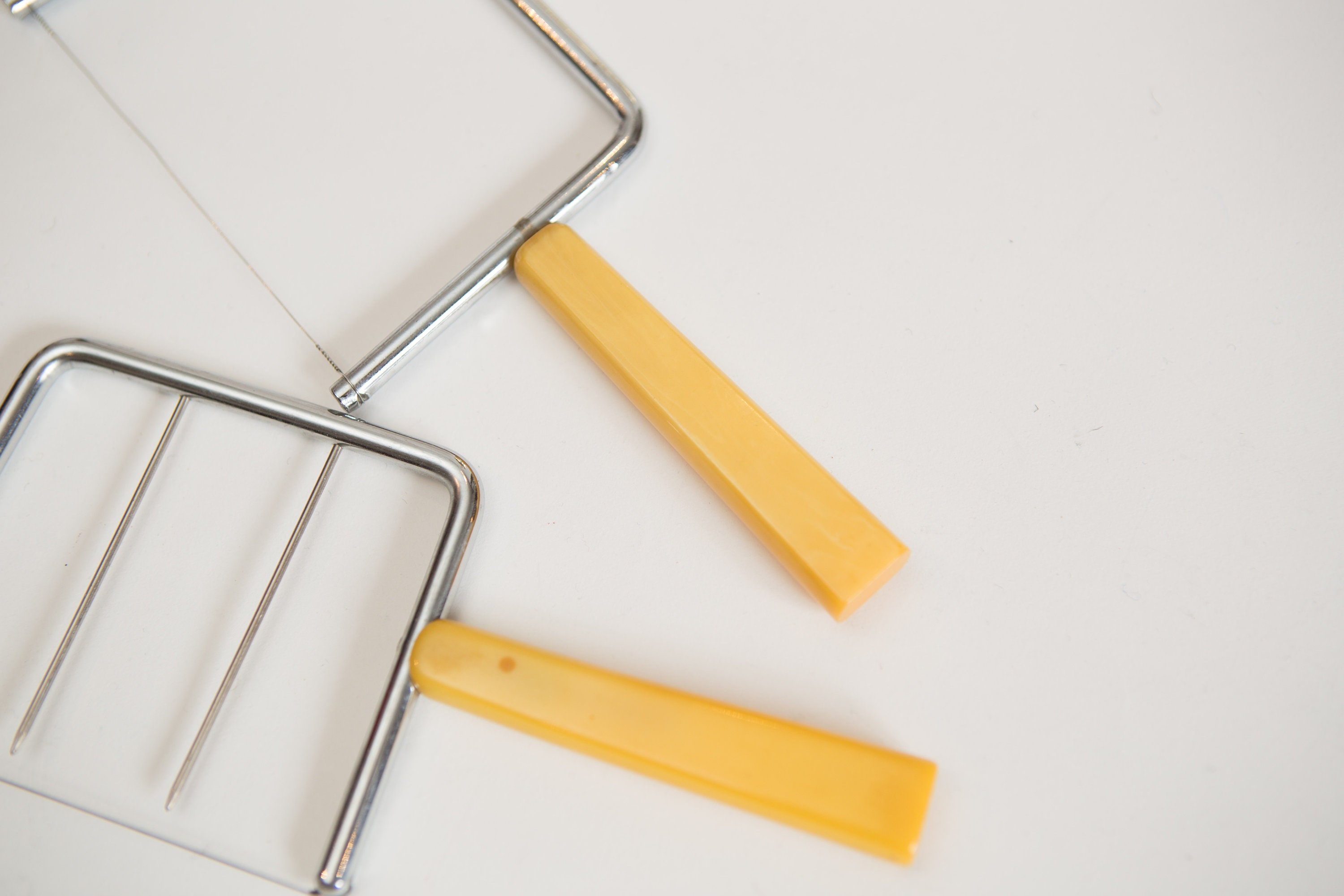 Vintage Wire Cheese Slicers Bakelite and Stainless Steel Serving