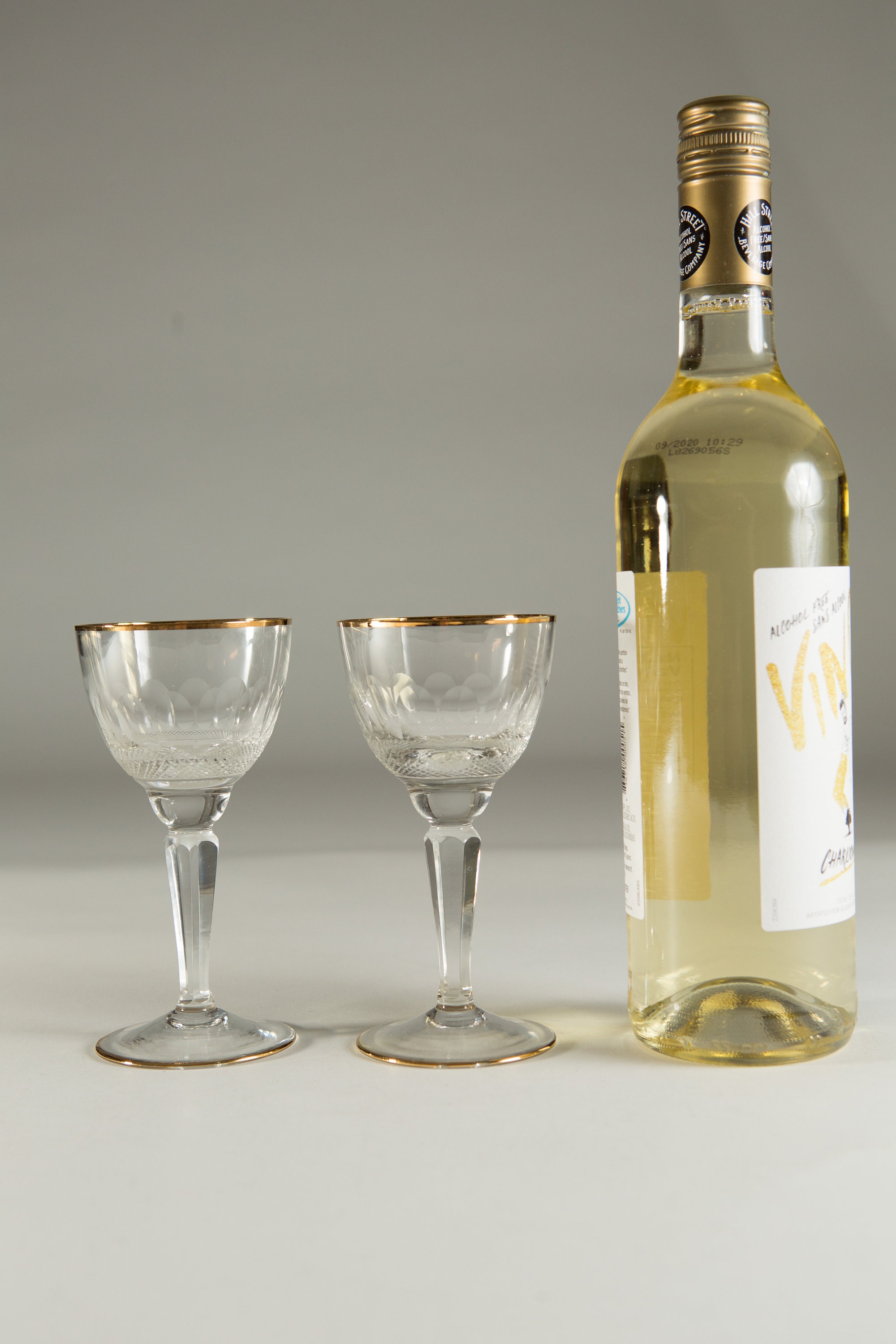 2 Aperitif Glasses 5oz Gold Rim Small Vintage Sipping Glasses MidCentury Boho Collectible