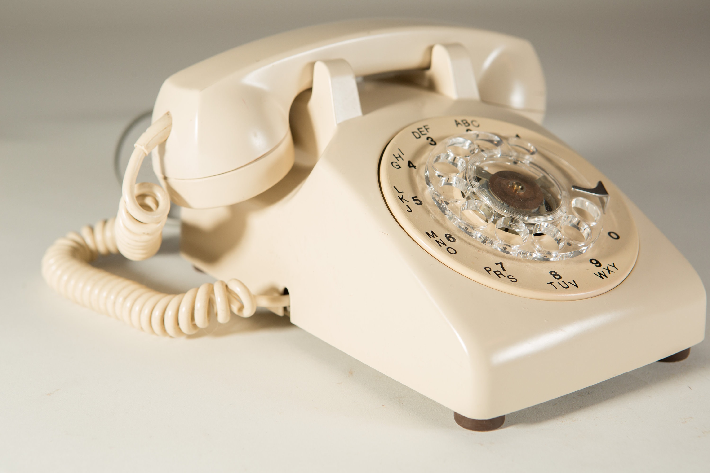 Vintage Beige Phone WORKING 1970's Rotary Phone Retro Stranger