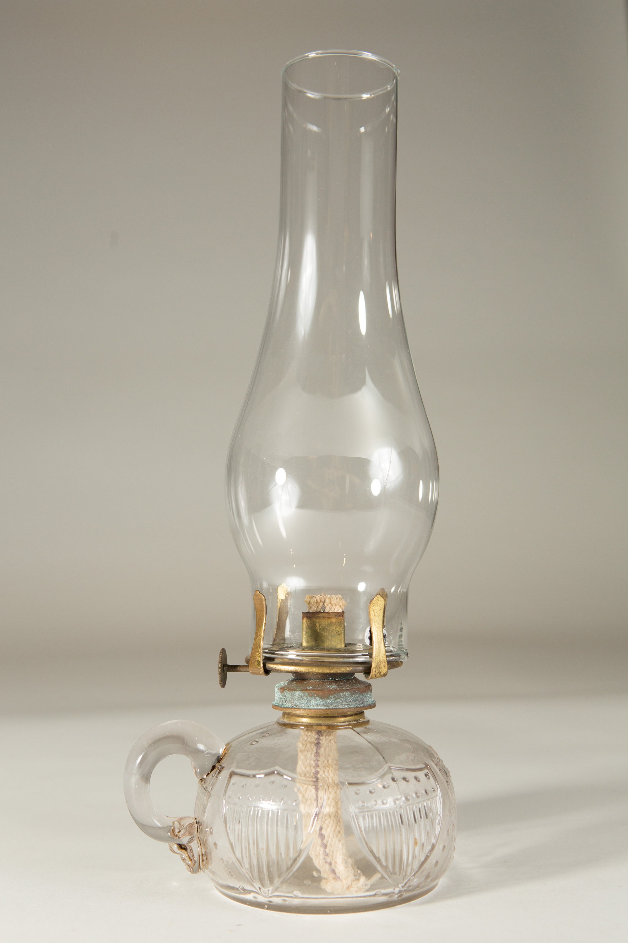 Chimney Oil Lamp Vintage Glass Lantern with Wick Retro Lighting