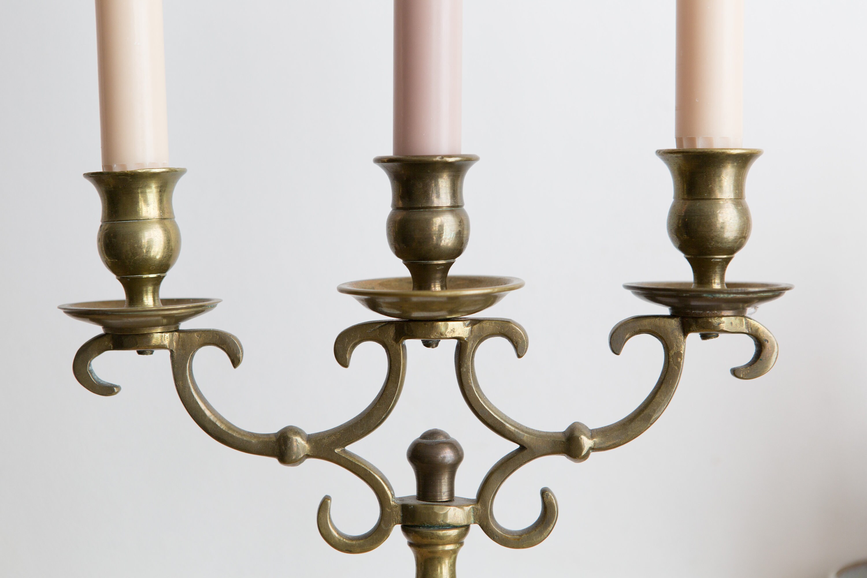 Vintage Brass Candelabra Gothic Church Style Candlestick Holders