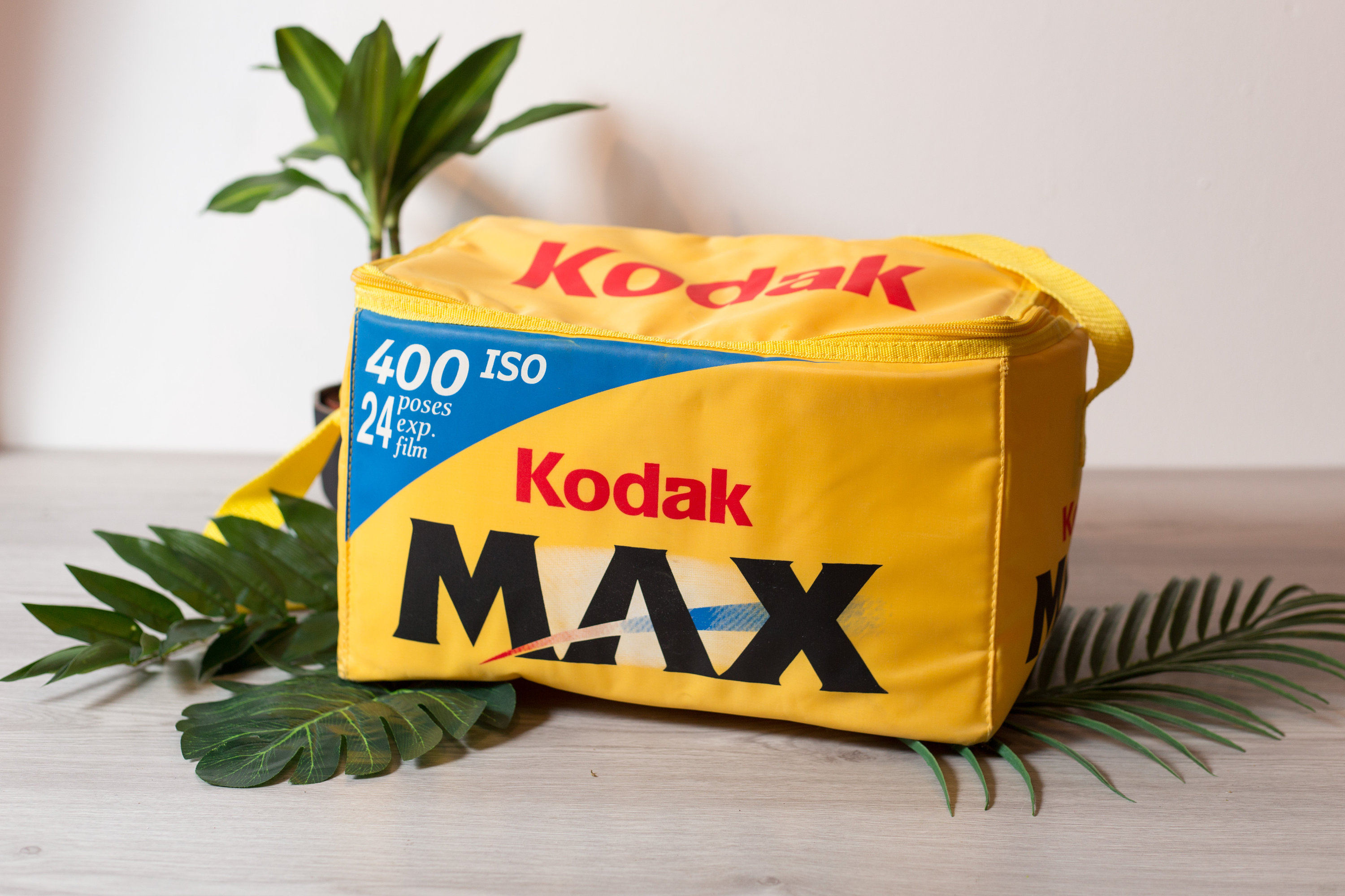 Vintage Kodak Camera Bag Polyester Kodak Max 35MM 24 exposure Yellow