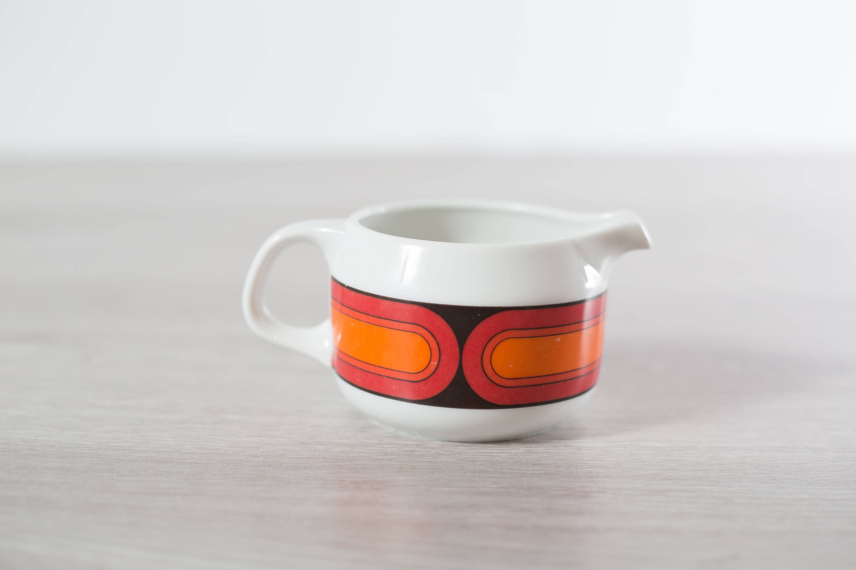 Vintage Arzberg creamer / Feurfest Germany Orange and Red Mid Century Modern Retro Coffee