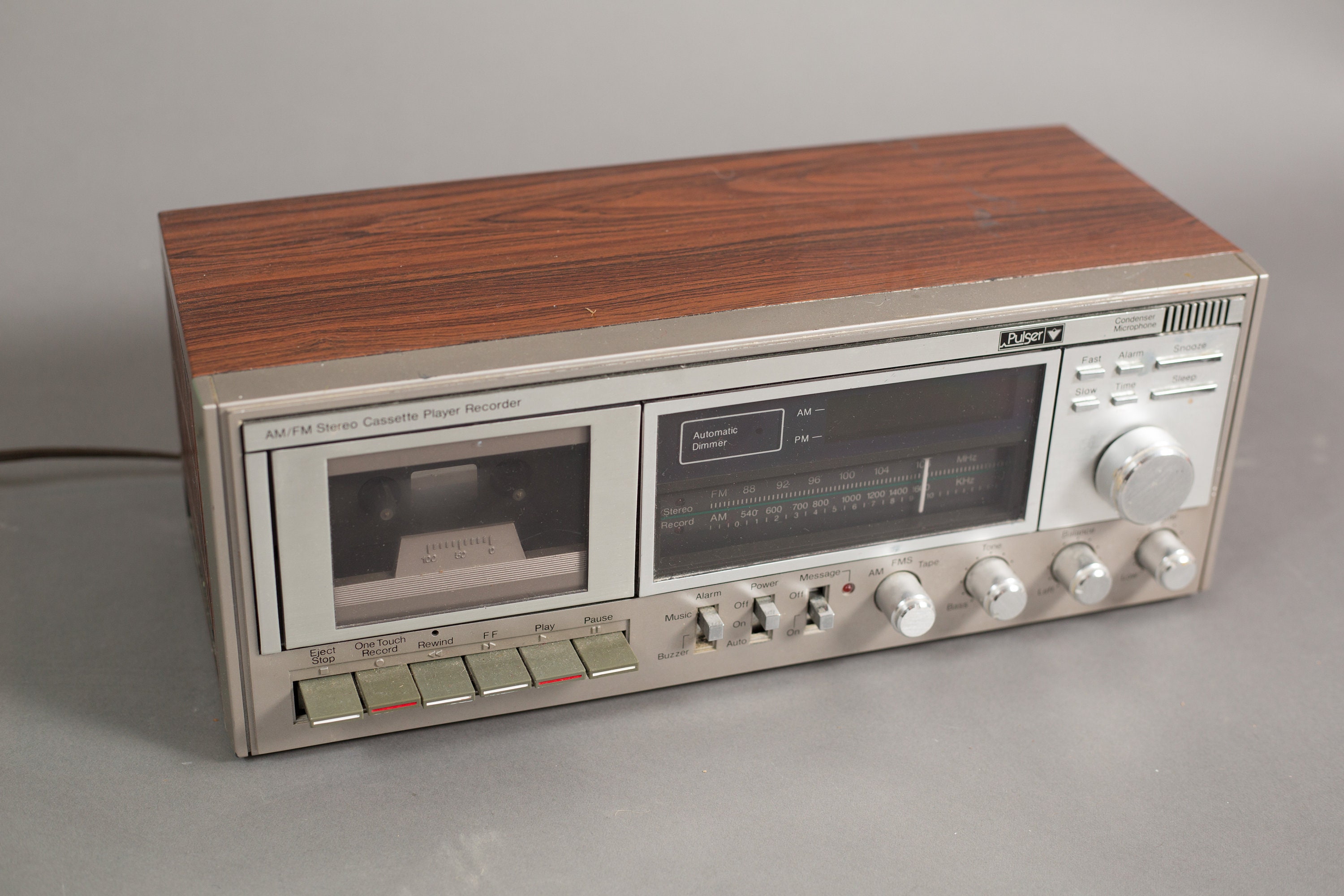 Vintage Clock Radio AM/FM Stereo from Canadian Tire Retro Faux Wood