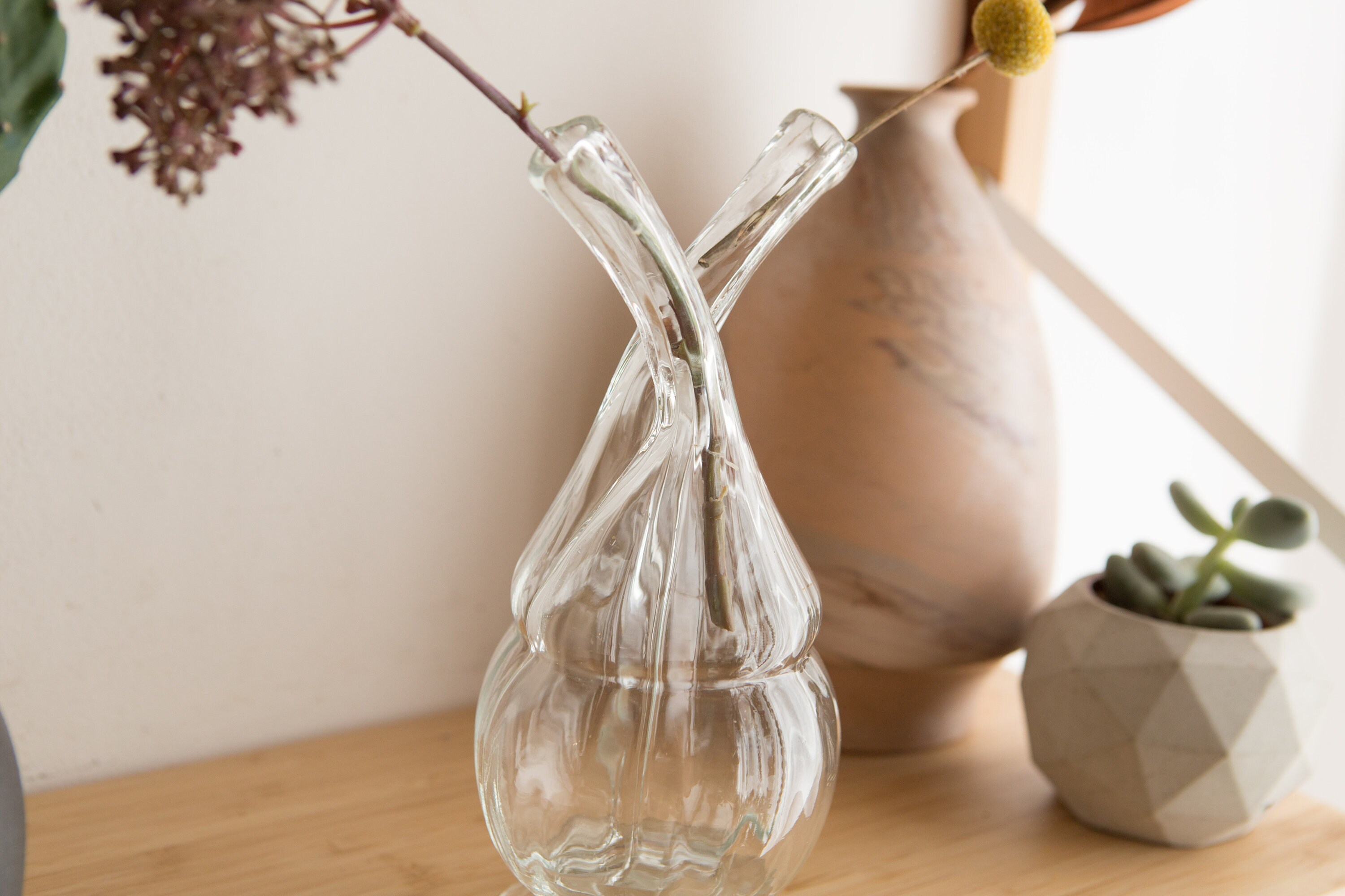 Glass Heart Vase Anatomical Heart Clear Glass Flower Vase