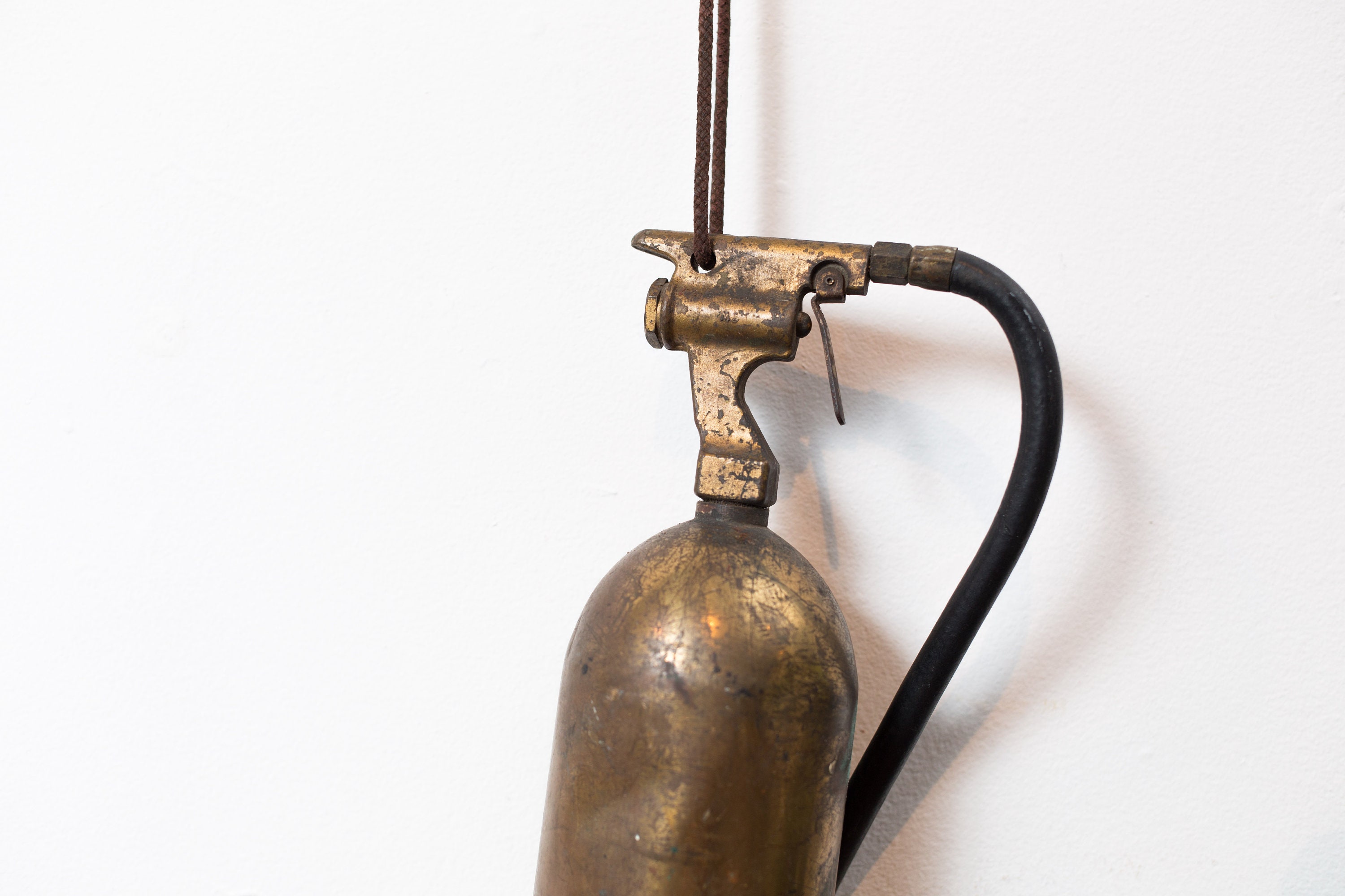 Antique Brass Fire Hydrant with Rope Decorative Wall Art Steampunk