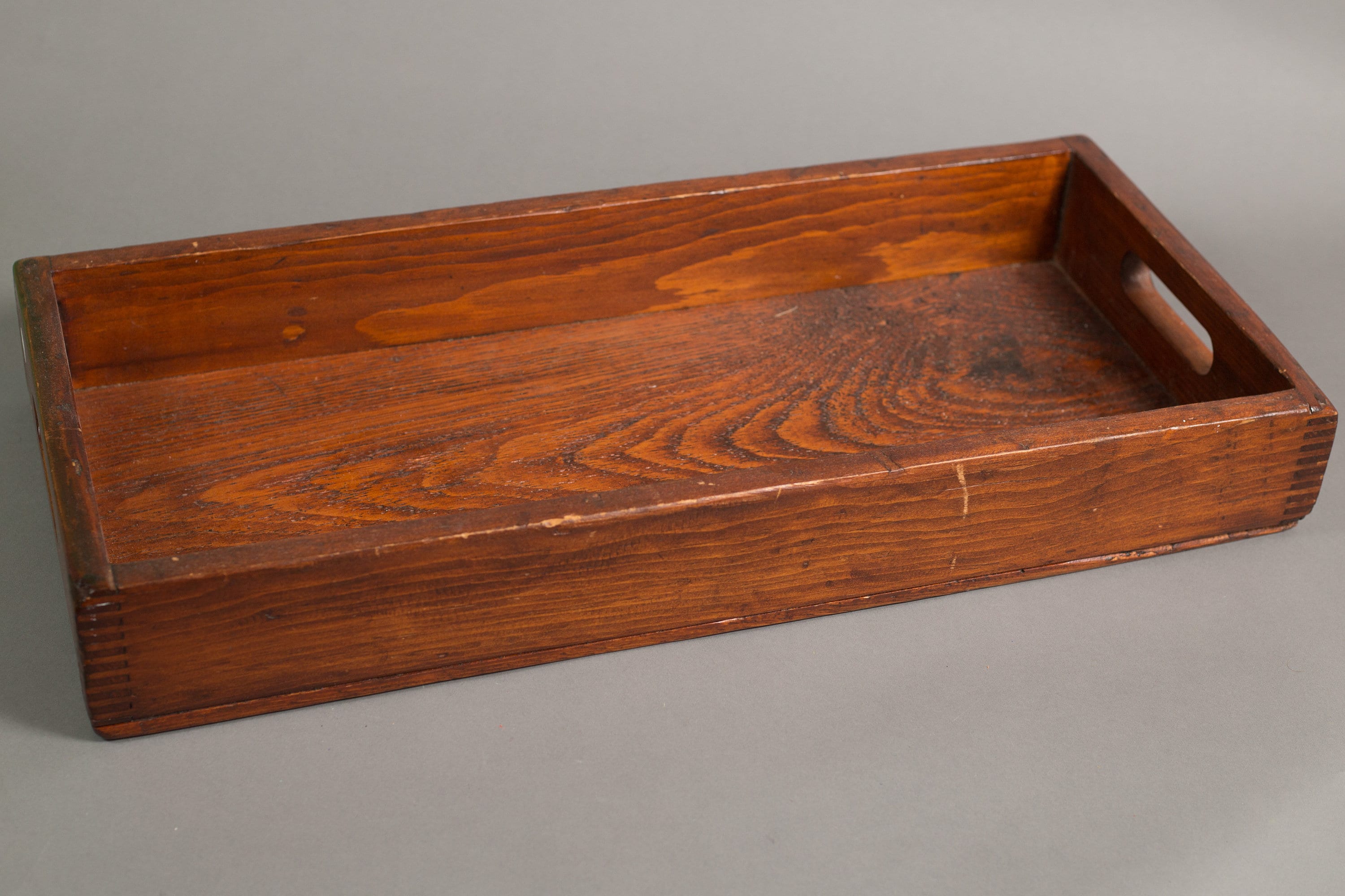 Antique Wood Tray with Finger Joints Primitive Folk Vintage Handmade