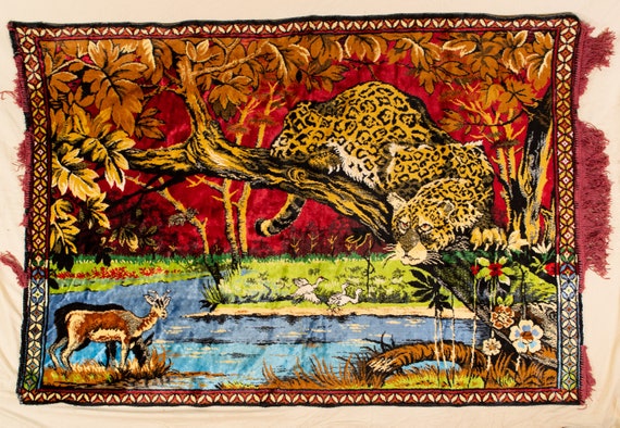Vintage leopard tapestry clearance