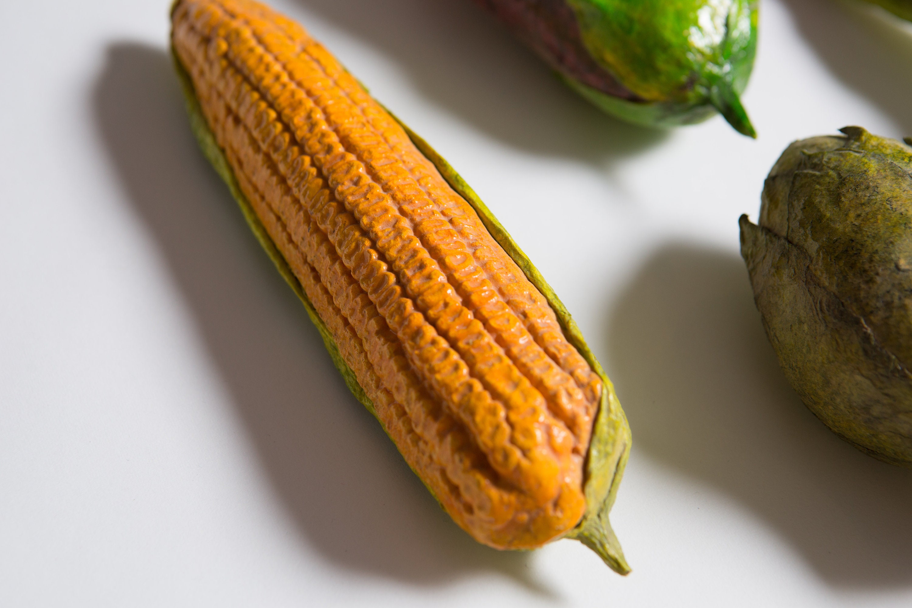 Paper Mache Vegetables 10piece Set of Vintage Handmade and Painted Mexican Folk Art Veggies