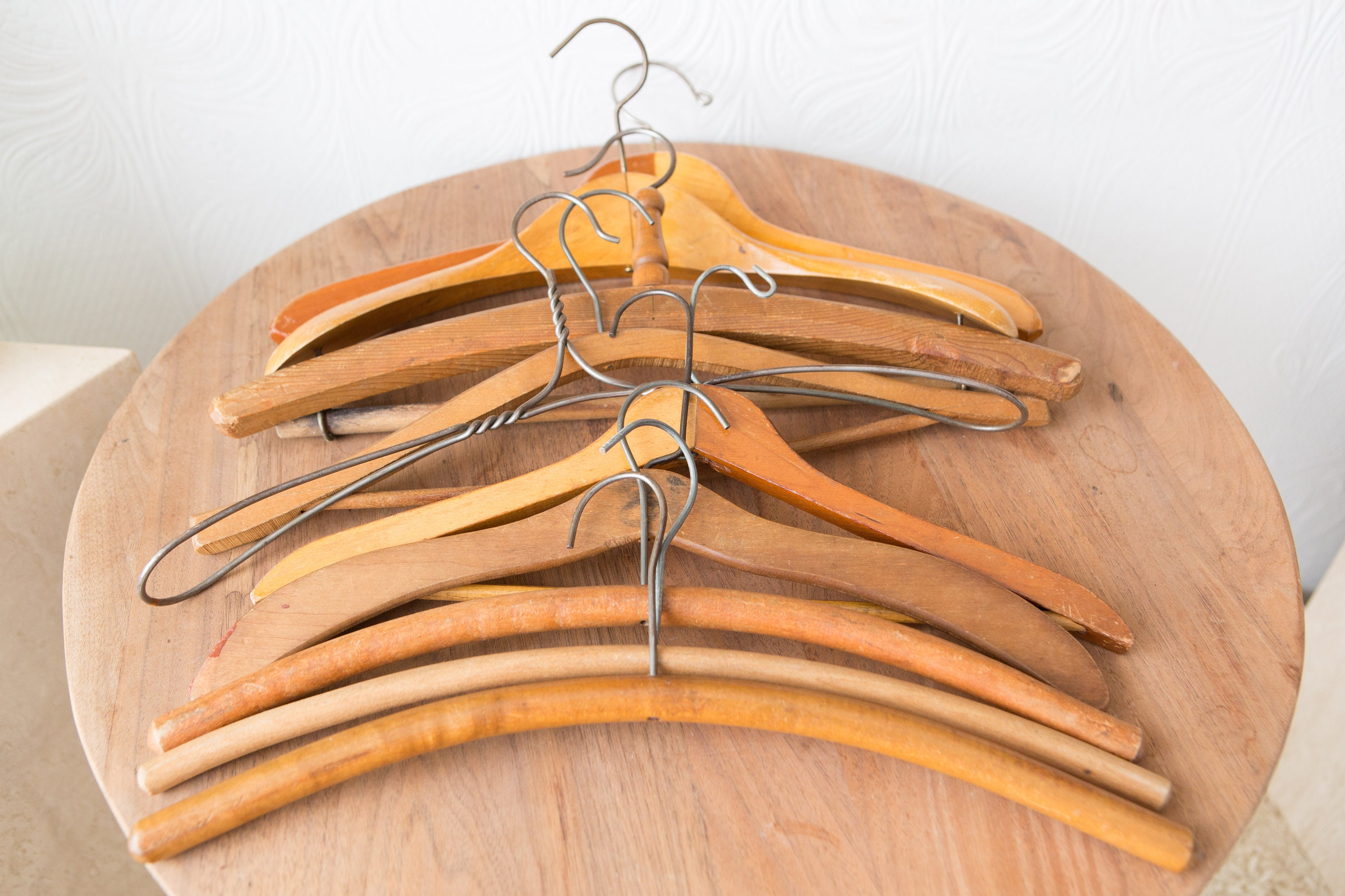 10 Wood Hangers Vintage Clothing Hangers from Toronto Canada with