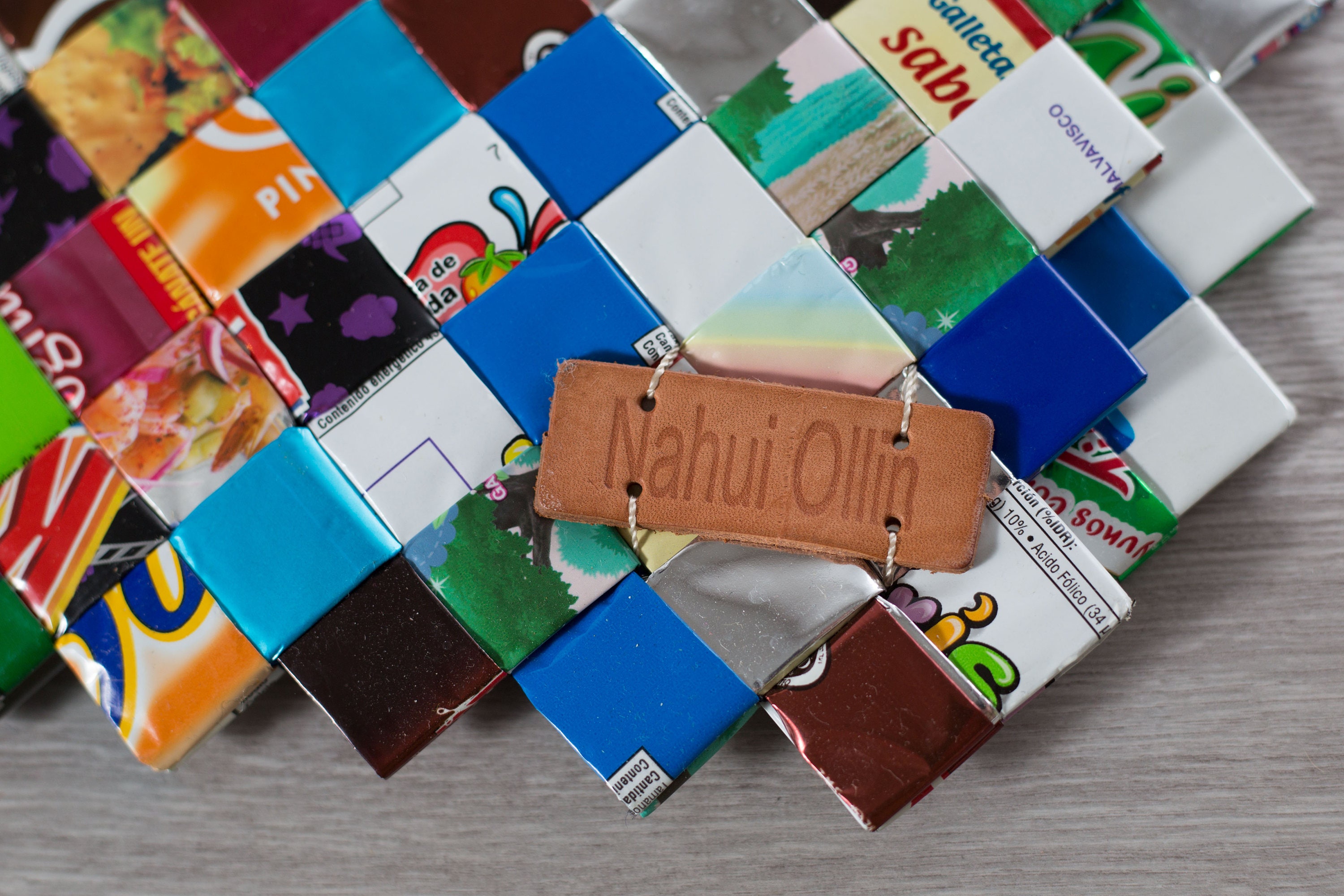 Recycled Placemats / Set of 4 Handmade Plastic Placemats / Paper Chip