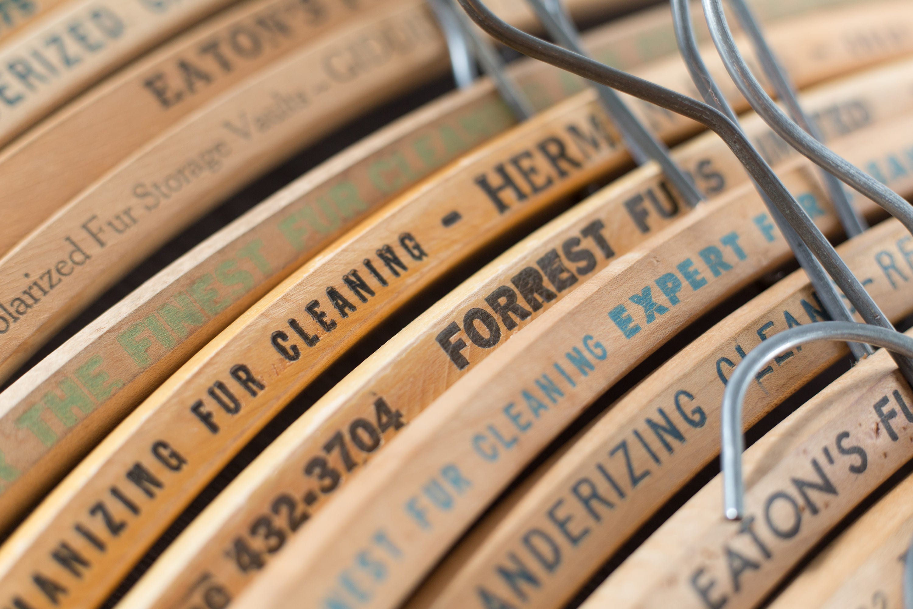 20 Wooden Fur Coat Hangers Vintage Clothing Hangers from Toronto