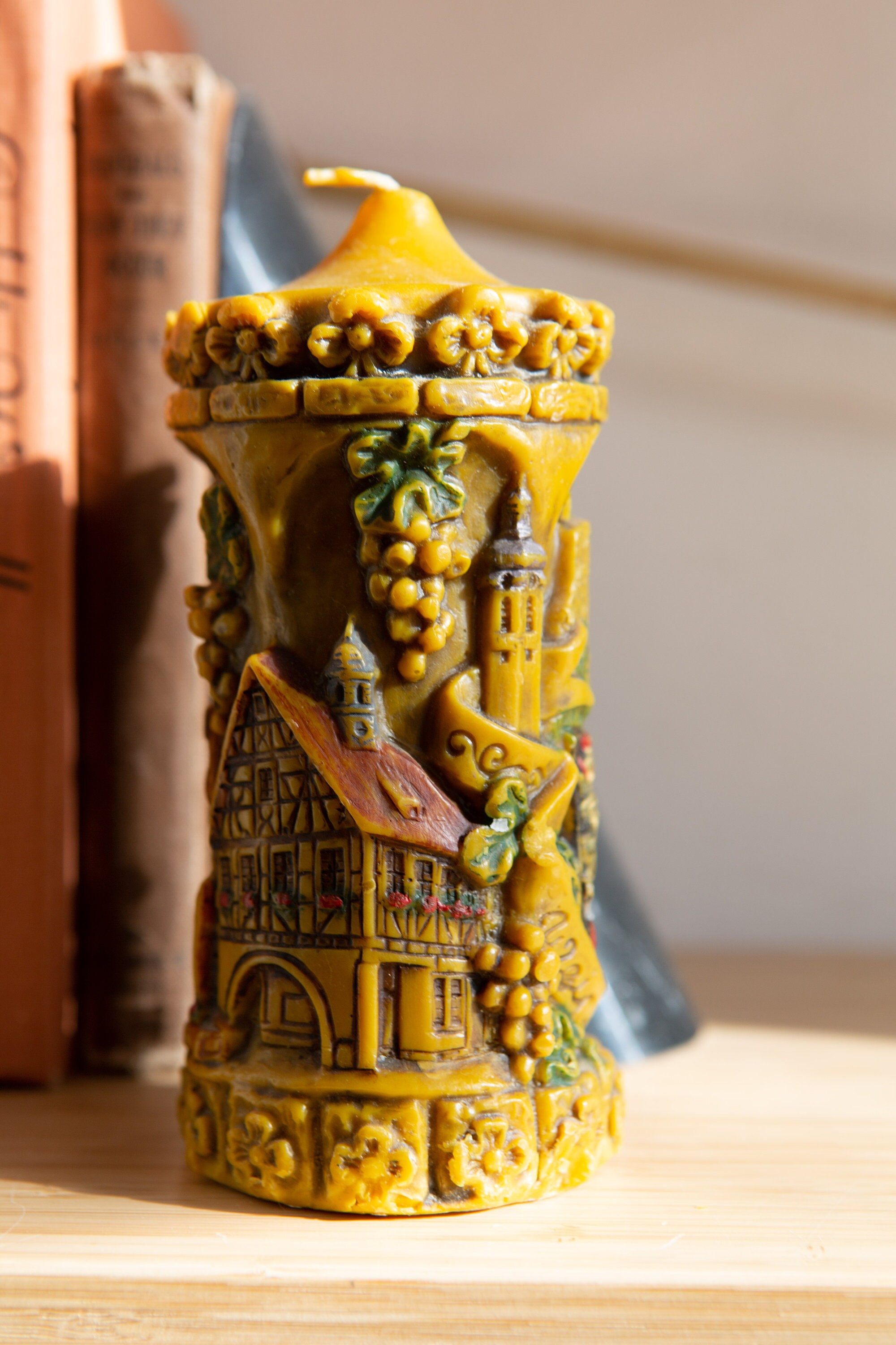 Vintage German Souvenir Candle Mid Century Schriesheim Weinstadt