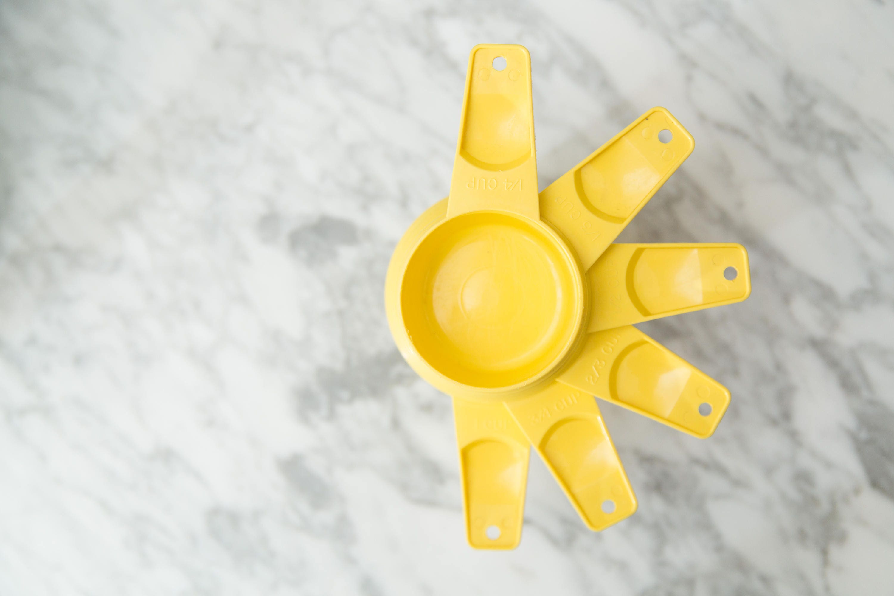 Vintage Yellow Tupperware Measuring Cups Full Set
