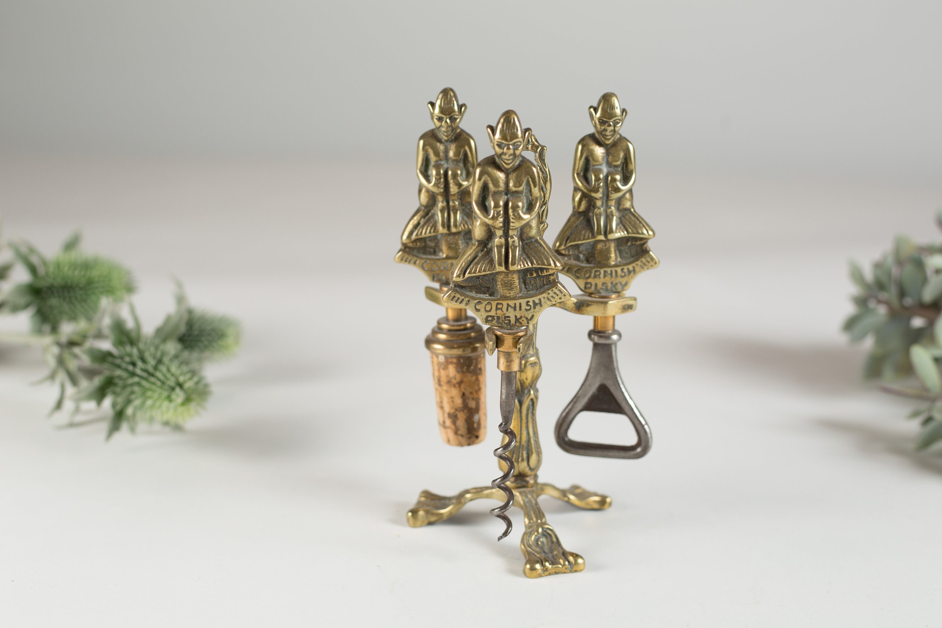 Vintage Bar Utensils Cornish Pisky Solid Brass Cocktail Bar Wine