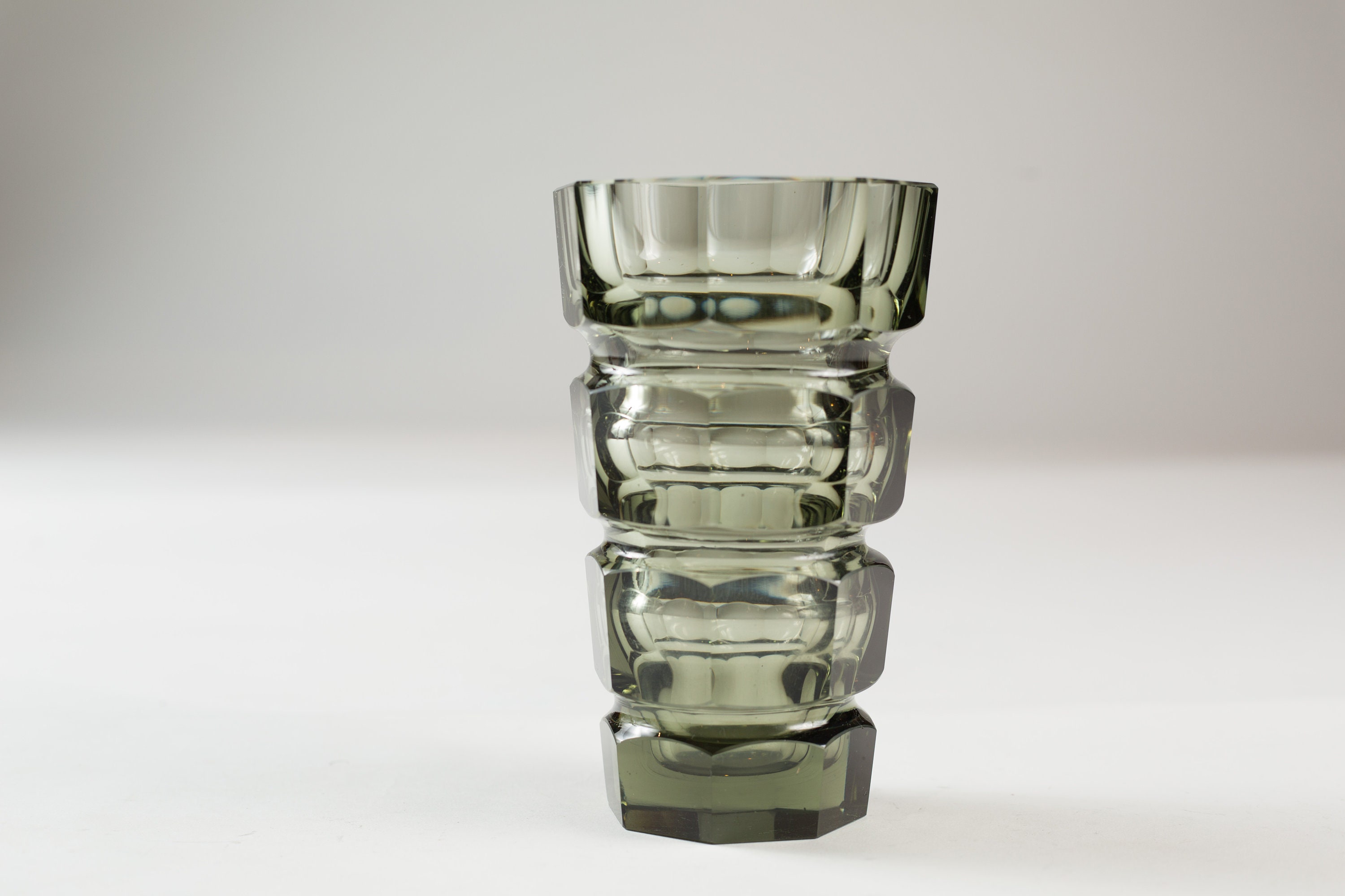 Home Décor Small Vintage Smokey Glass Posy Vase. Vases