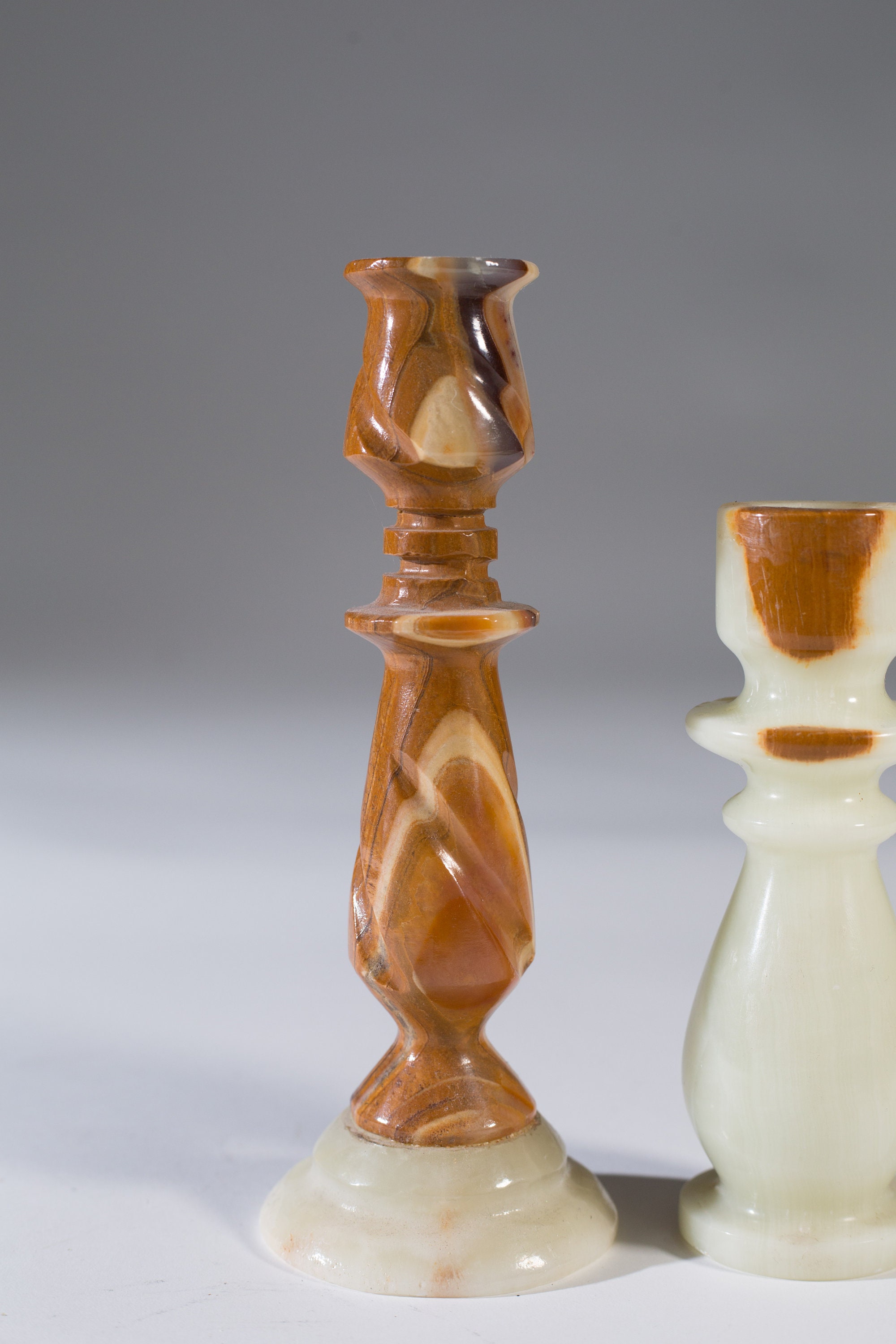 Stone Candlestick Holders Pair of Vintage Witchy Candlestick Holders