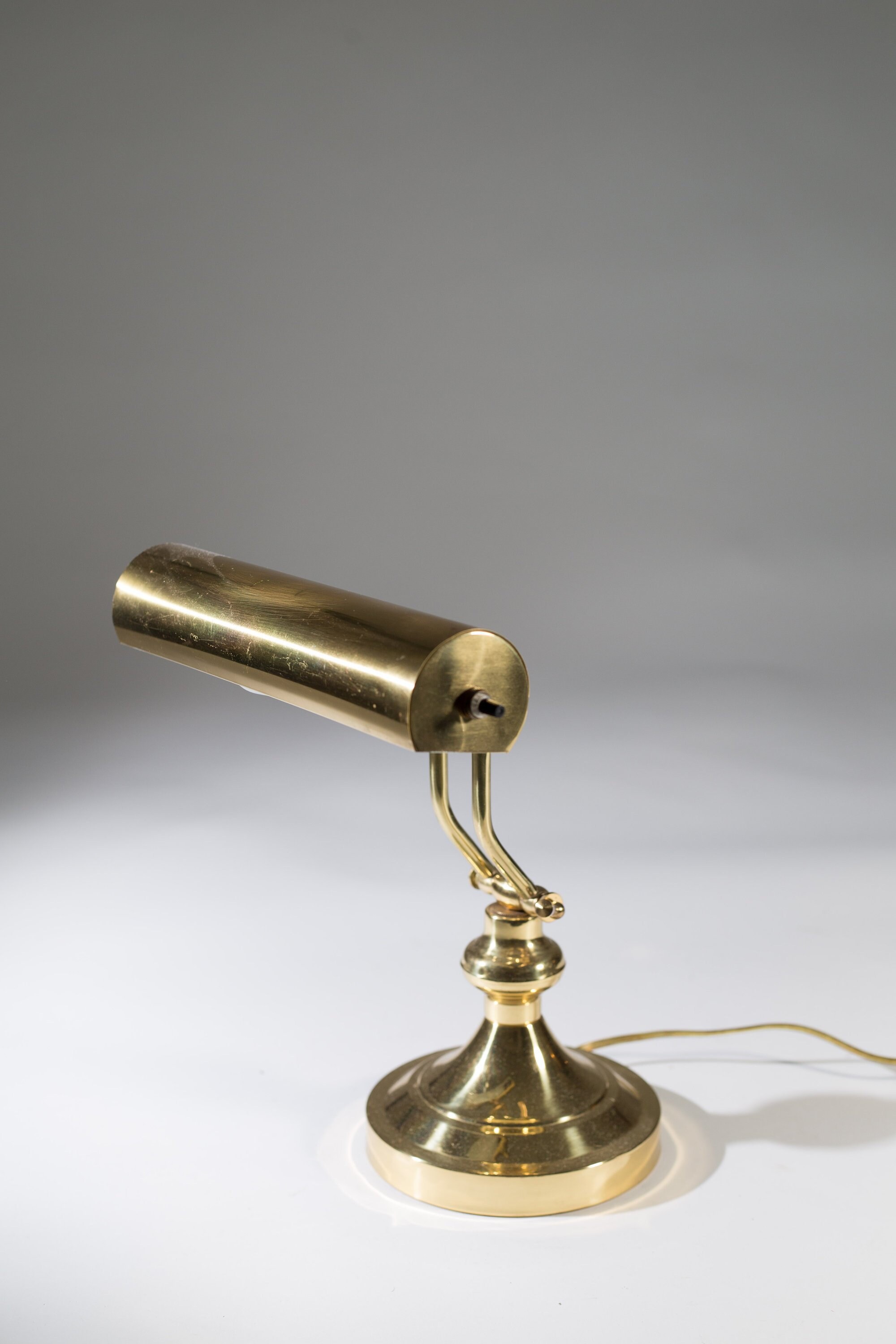 Vintage Brass Lamp Gold Colored Mid Century Model Style Adjustable