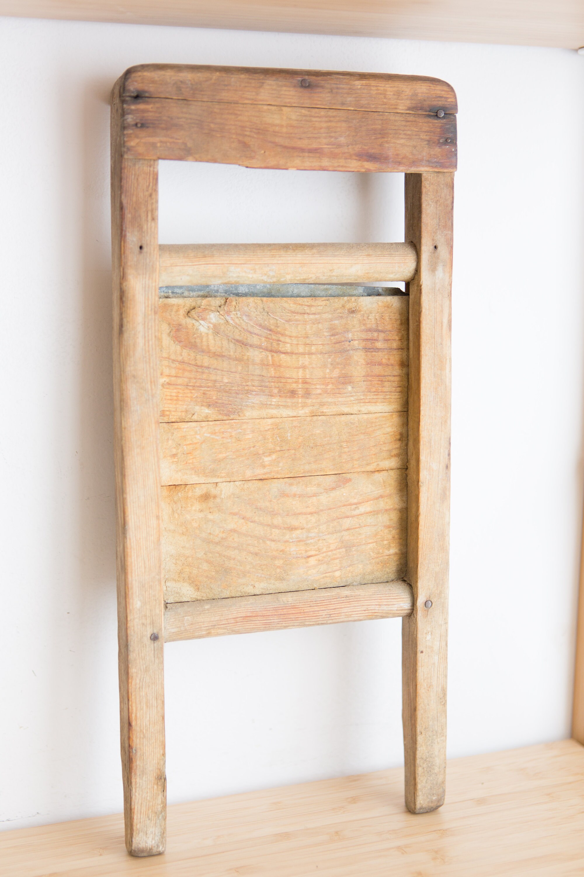 Vintage Washing Board / Small Wood and Metal Antique Rustic Farmhouse Decor