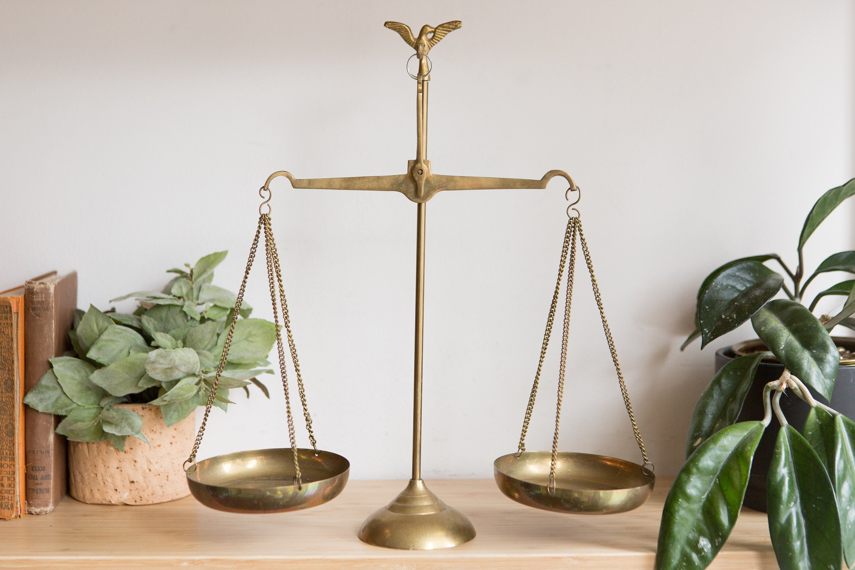 Vintage Apothecary Scale Decorative Brass Weight Scale Teeter