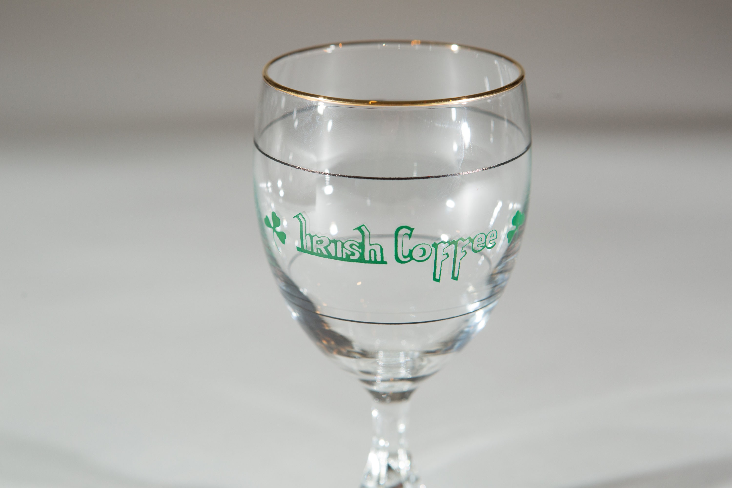 Irish Coffee Glasses Vintage Gold Rim Lucky Charm Specialty Coffee
