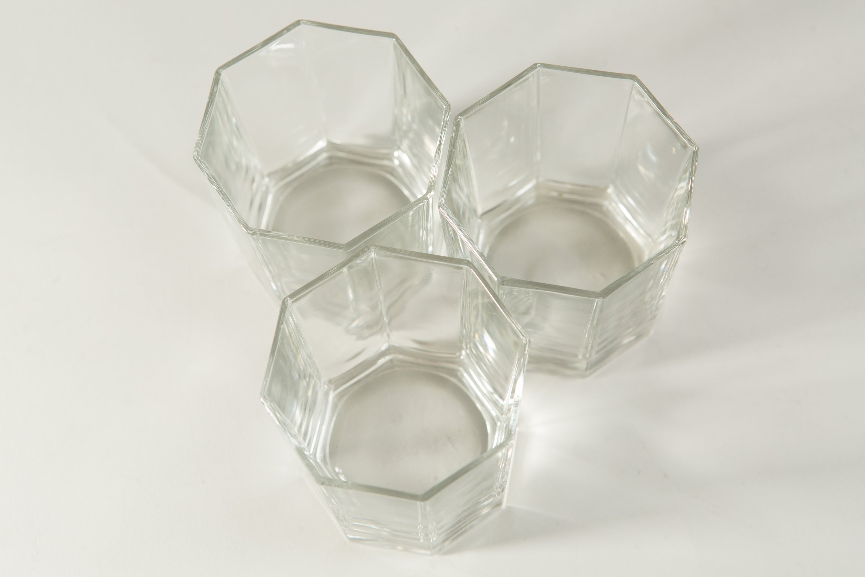 Octagon Cocktail Glass Vintage Lowball Tumbler Barware Glasses