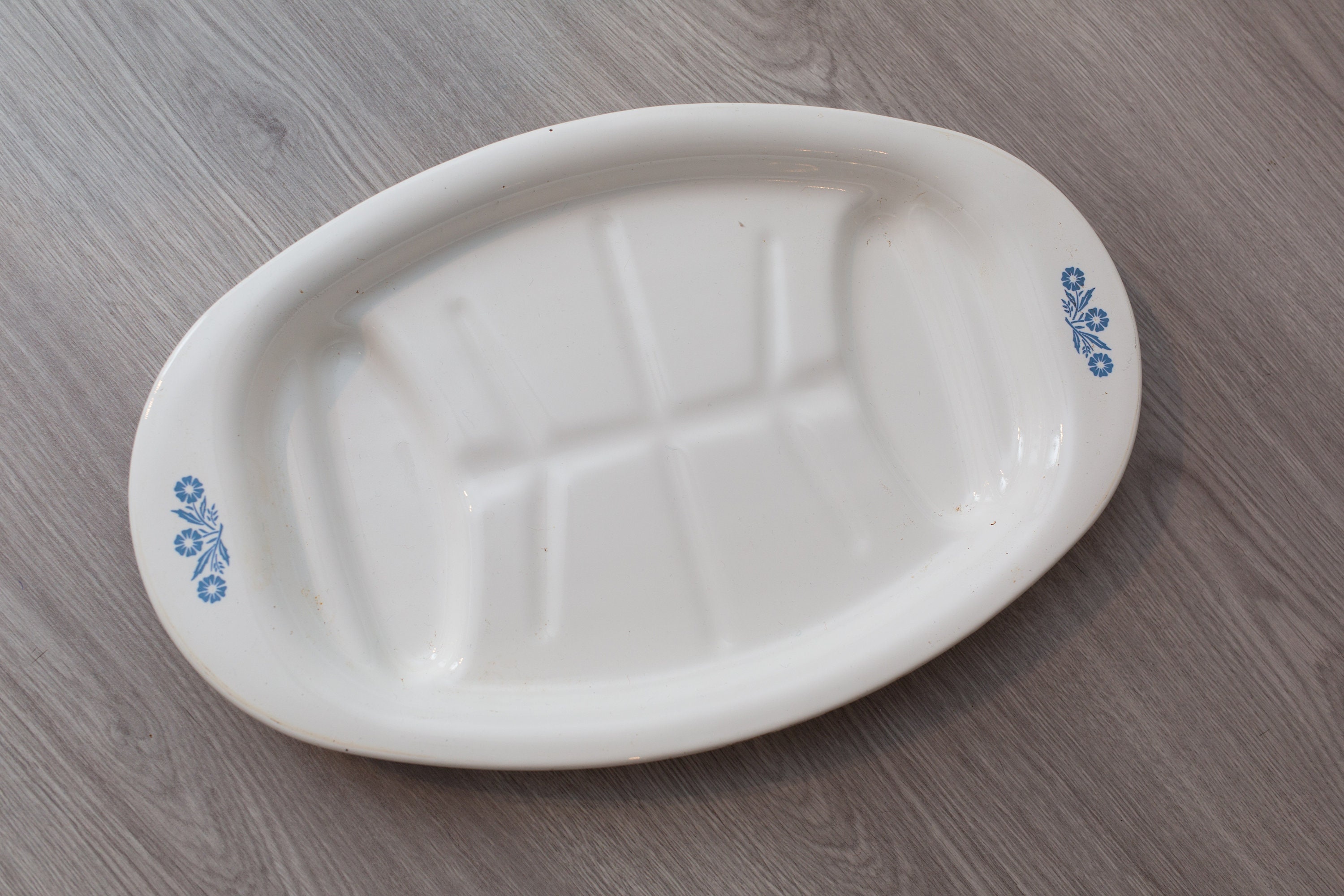 Vintage Corning Plate 16.5 inch Corning Ware Corn Flower White and