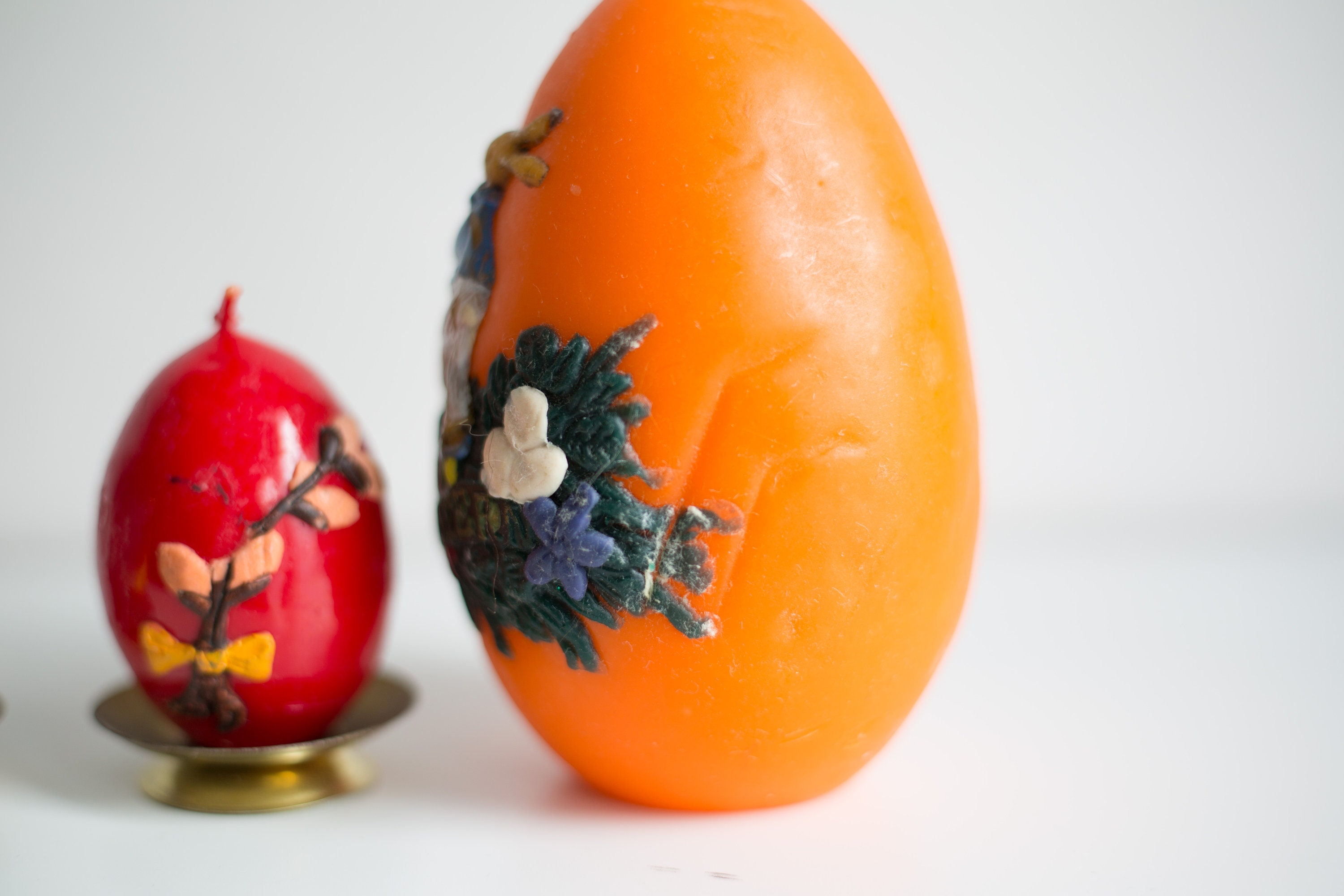 Vintage Easter Decor lot Egg Candles and Bunny Rabbit Soap