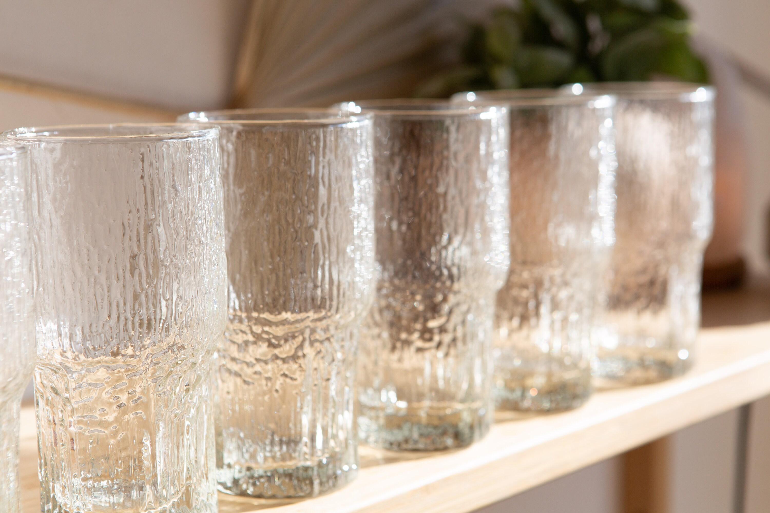 Ice Textured Glasses 12oz Finnish Style Glassware Scandinavian
