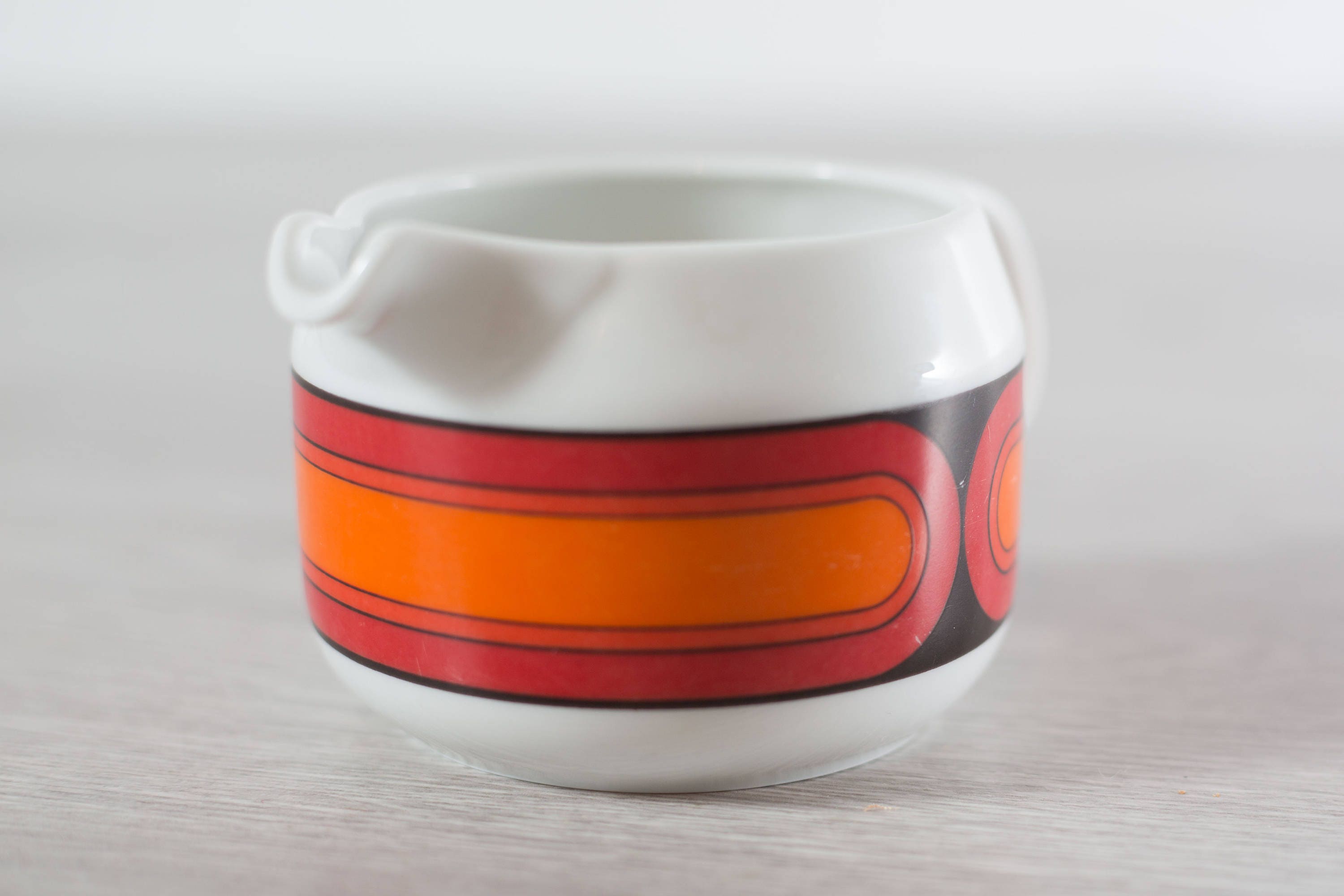 Vintage Arzberg creamer / Feurfest Germany Orange and Red Mid Century Modern Retro Coffee