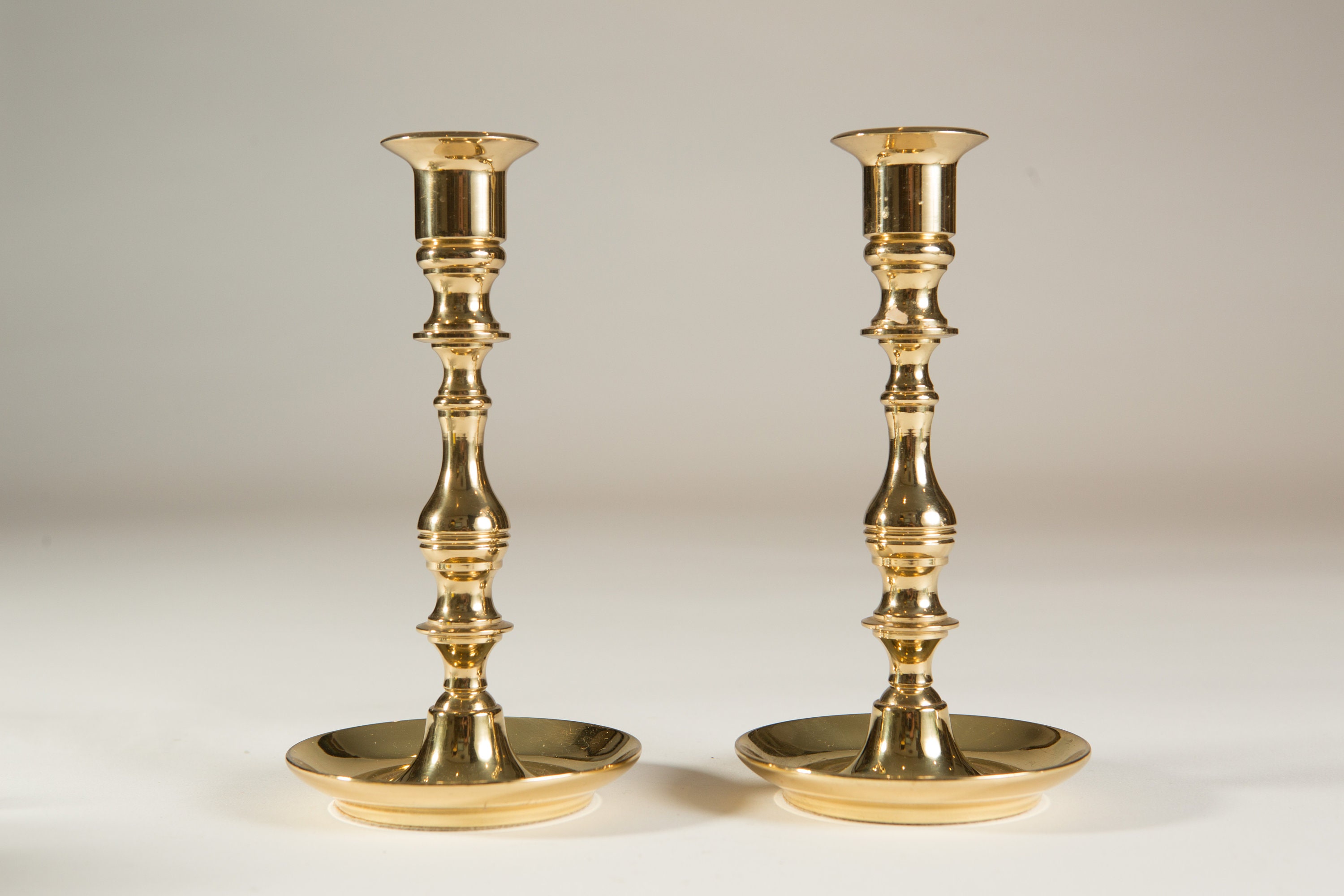 Brass Candlestick Holders Pair of Vintage Baldwin in America