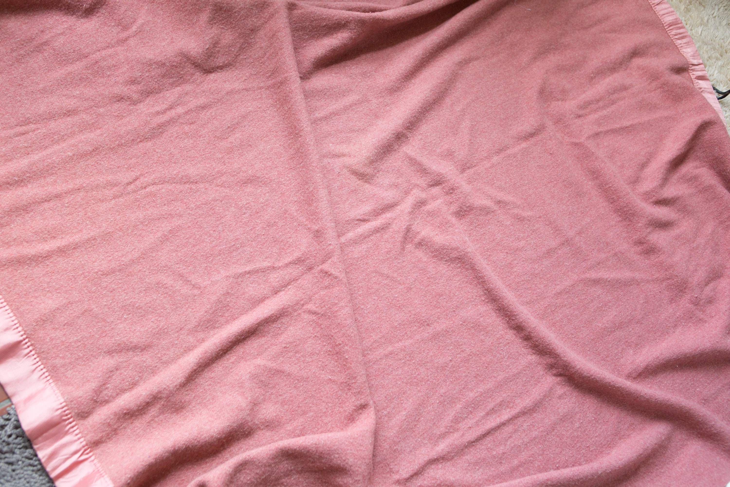 Pink Wool Blanket - Large Vintage Kenwood All Virgin Wool Made in ...