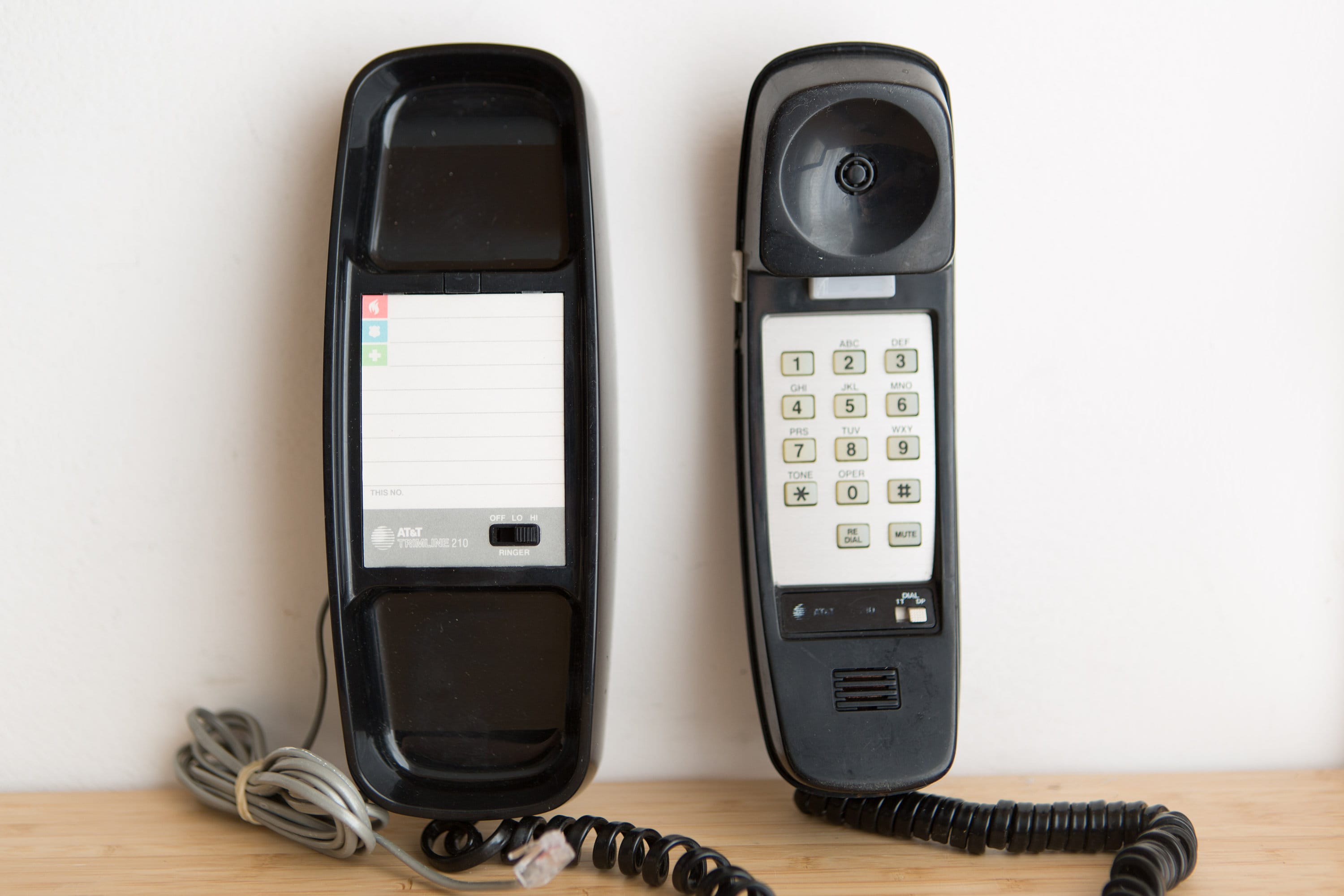 Vintage Landline Phone 1990's Black, Red, Brown, Beige, Blue White Retro Corded Phone