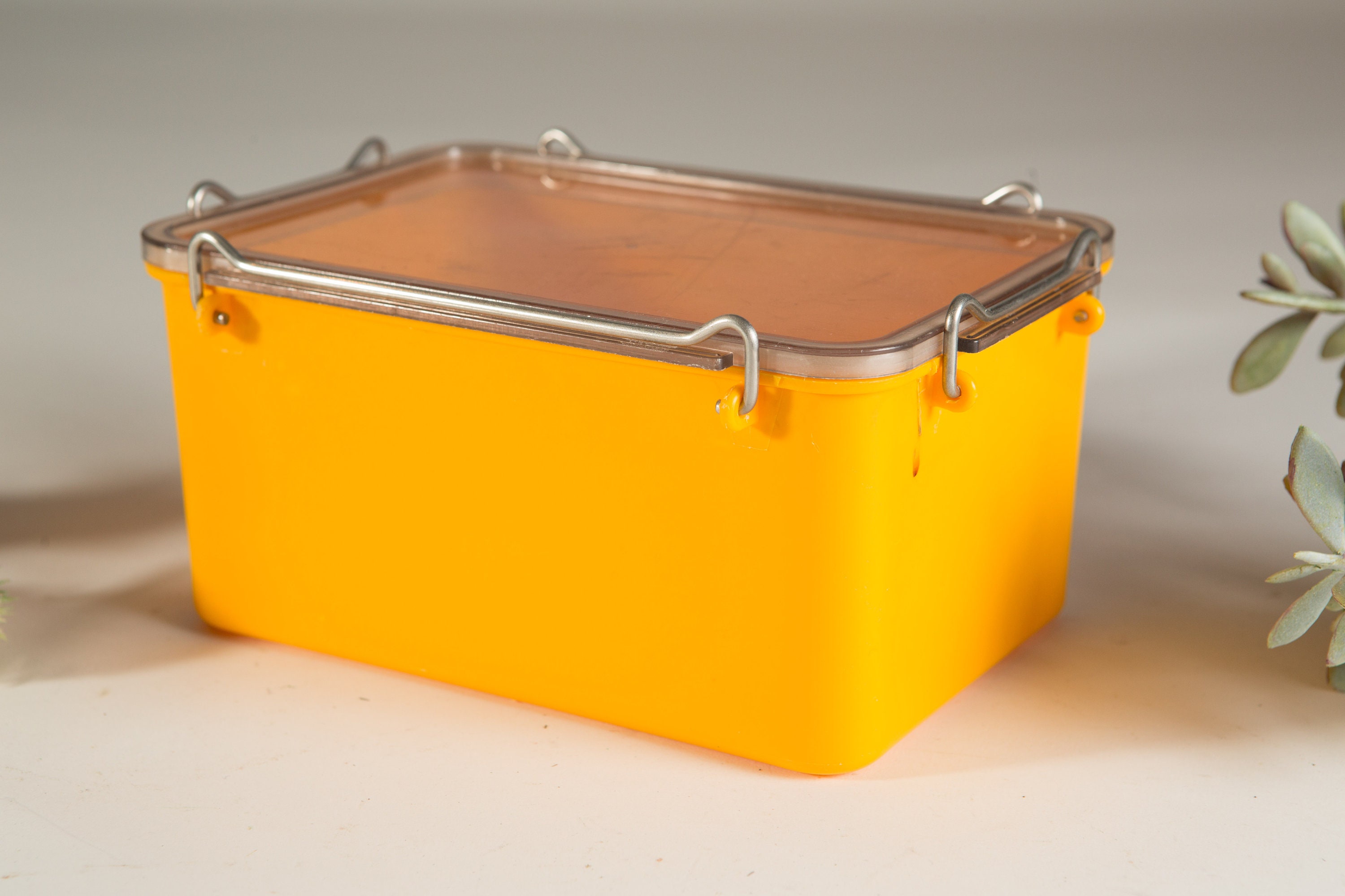 Kold Plast of Denmark Vintage Mod Yellow Container Made in New Zealand by Resinart Plastics