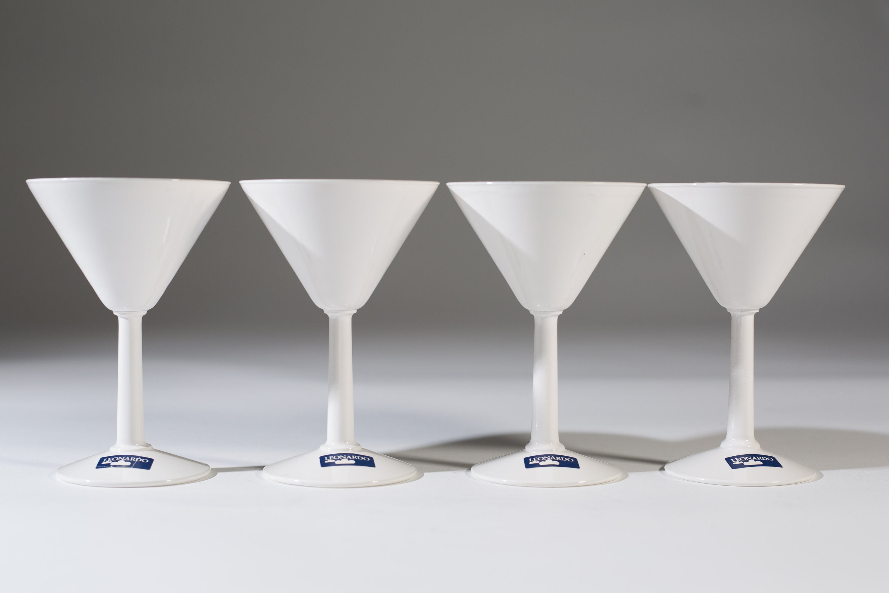 white martini glasses
