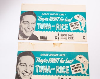 Vintage Uncle Ben's Long Grain Converted Rice Advert - Retro Tuna and Rice Grocery Store Lithograph Advertisement by William F.E. Moore